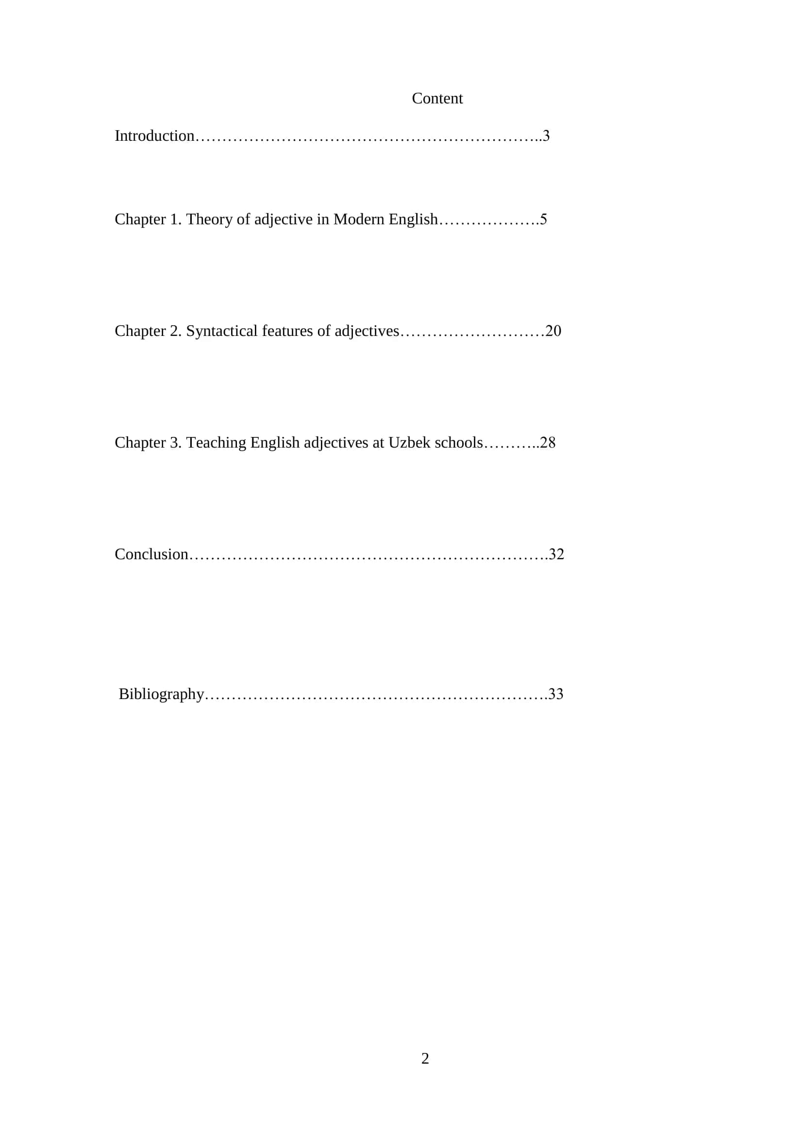 Adjective and its syntactical characteristics in Modern English 2