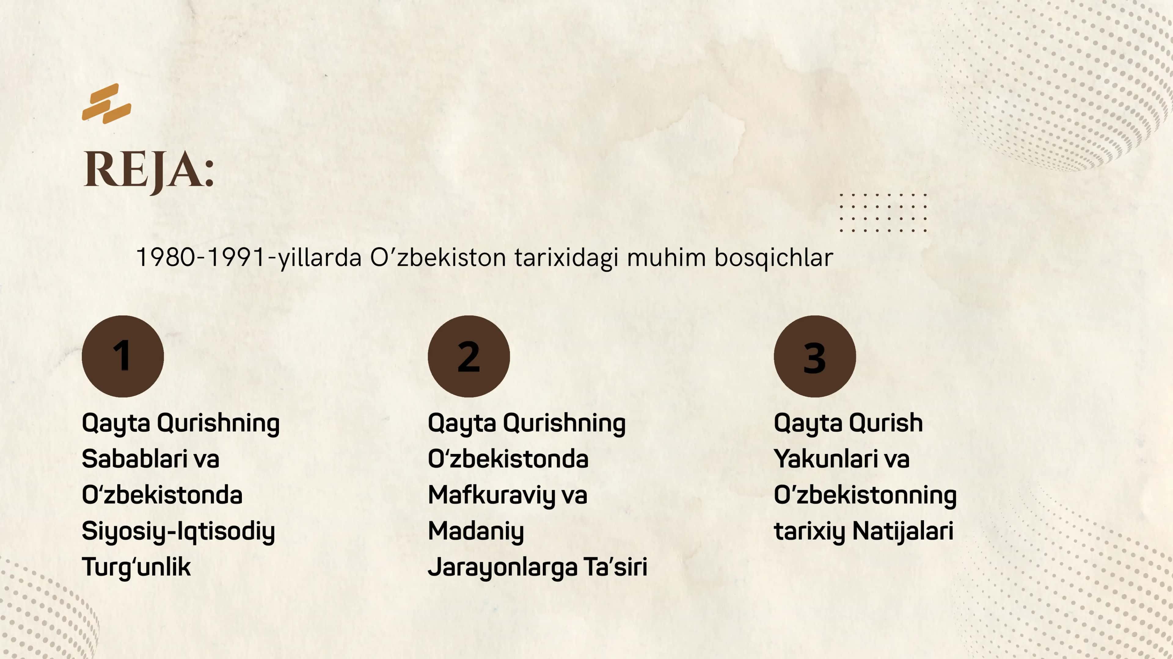 Qayta qurish yillarida O'zbekistondagi ijtimoiy siyosiy vaziyat 2