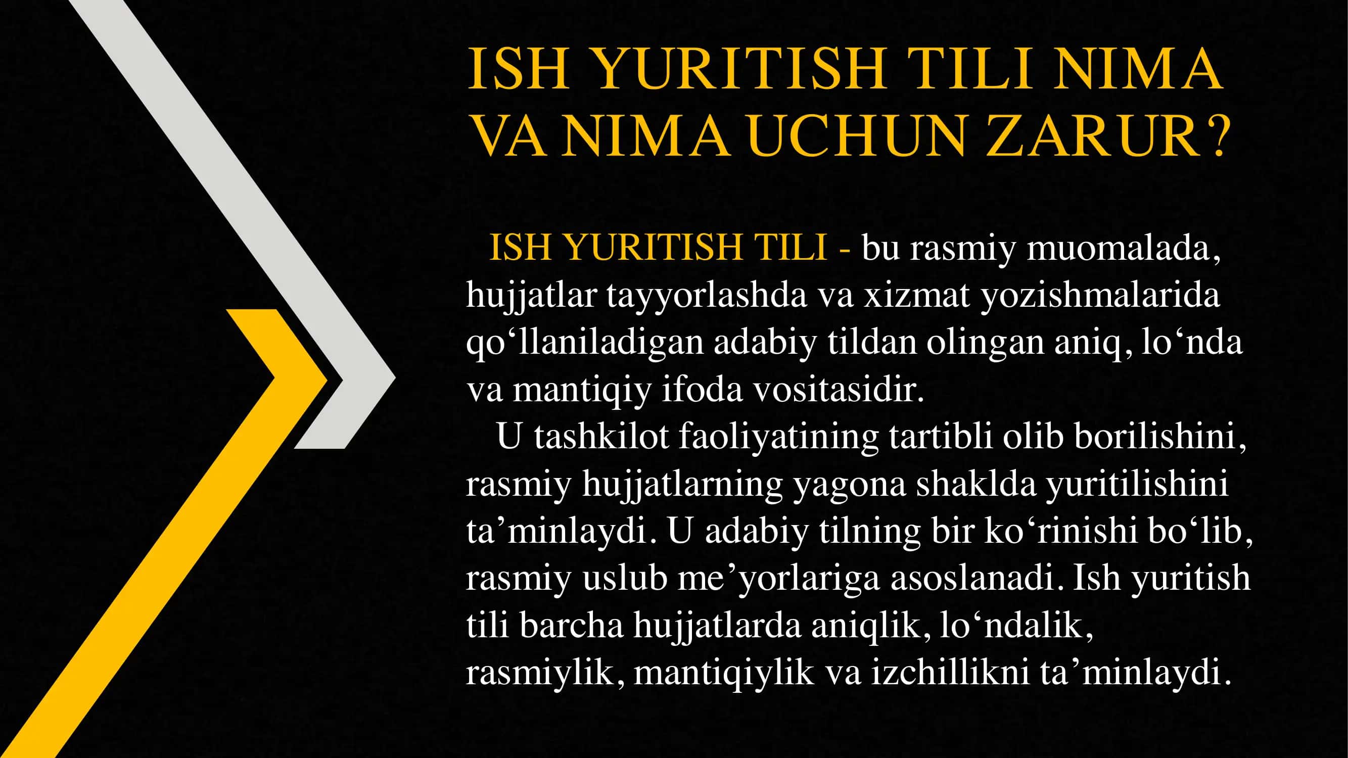 Ish yuritish tili va uslubi 2
