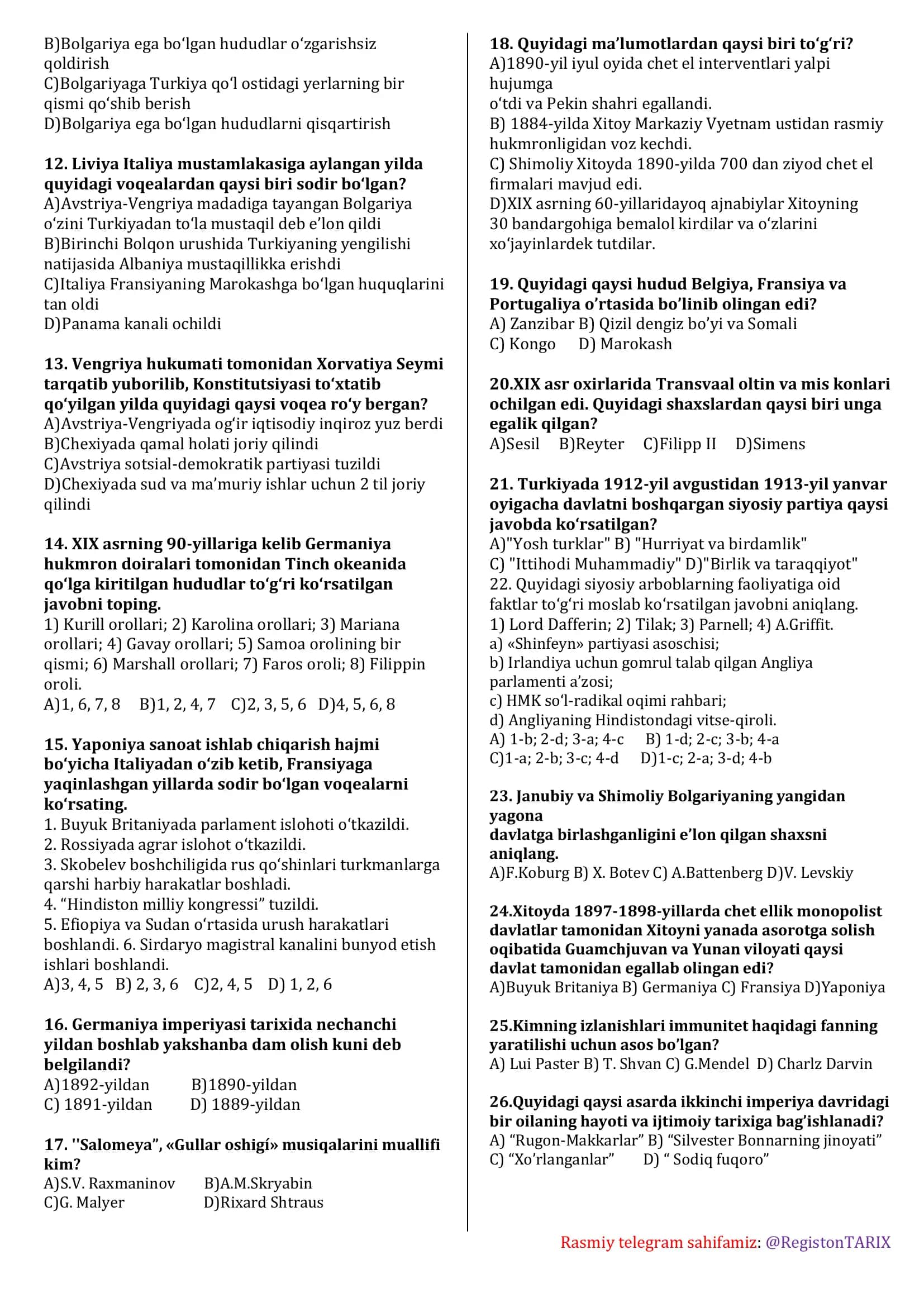 Mavzu: Test 1-40 2