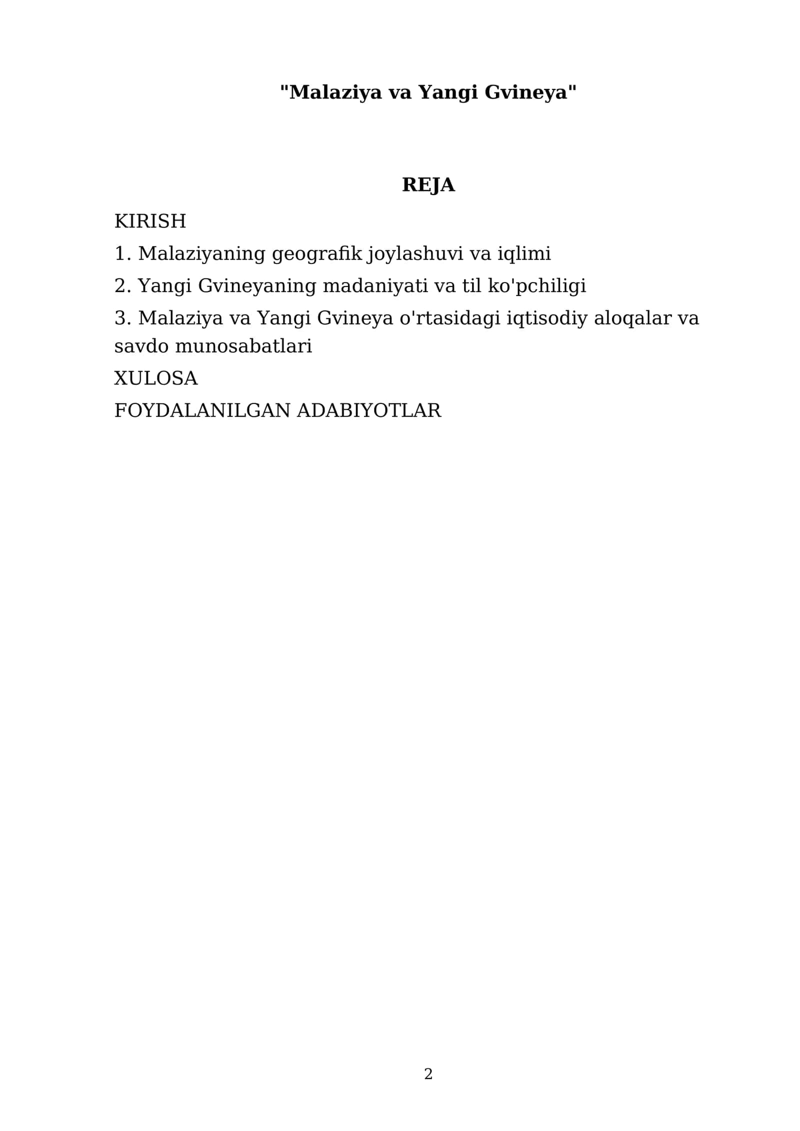 "Malaziya va Yangi Gvineya" 2