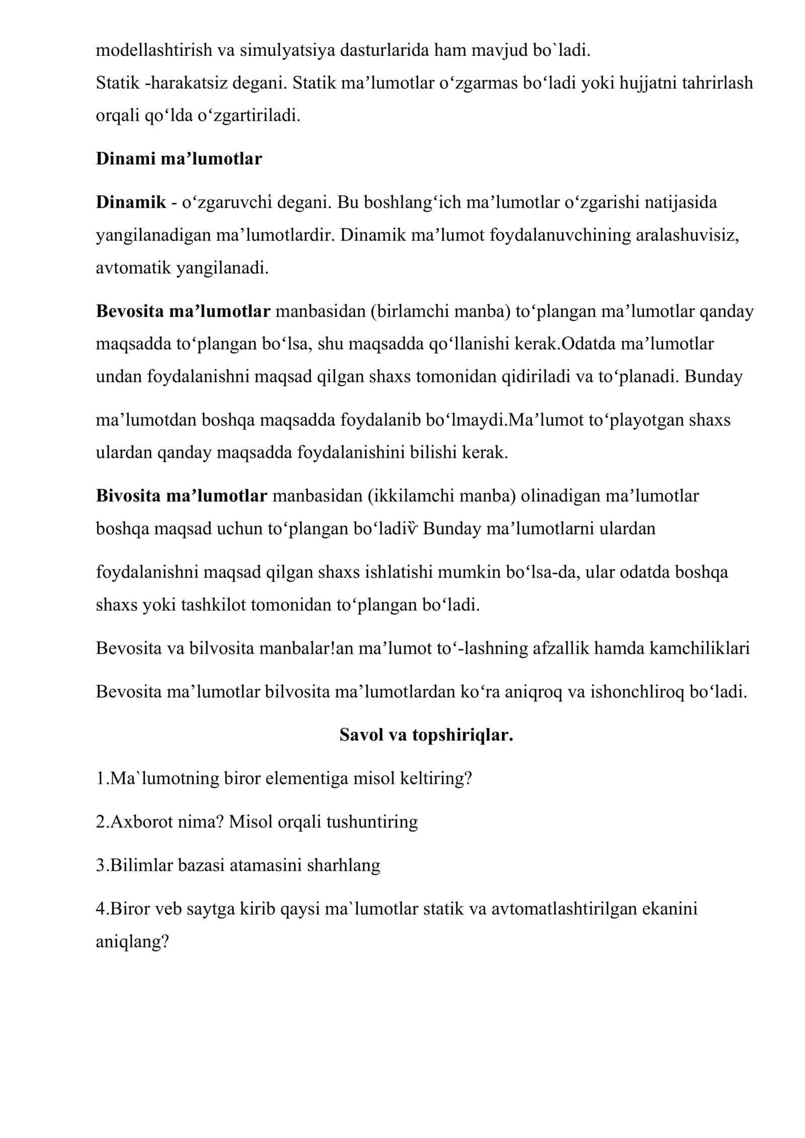 Informatikadan 120 soatlik ma'ruzalar matni 2