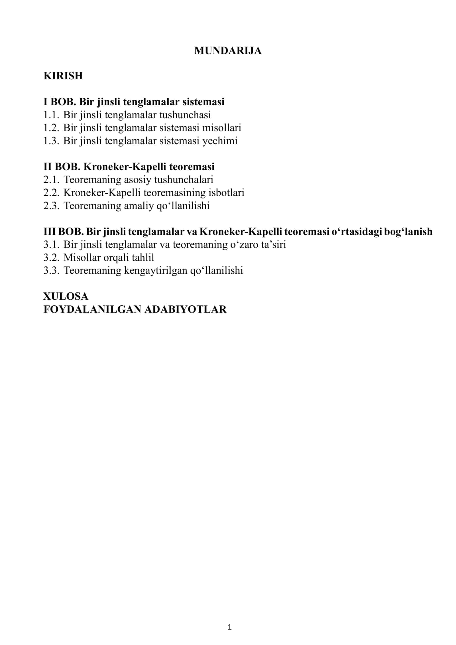 ALGEBRA Fanidan Tayyorlagan Kurs Ishi 2
