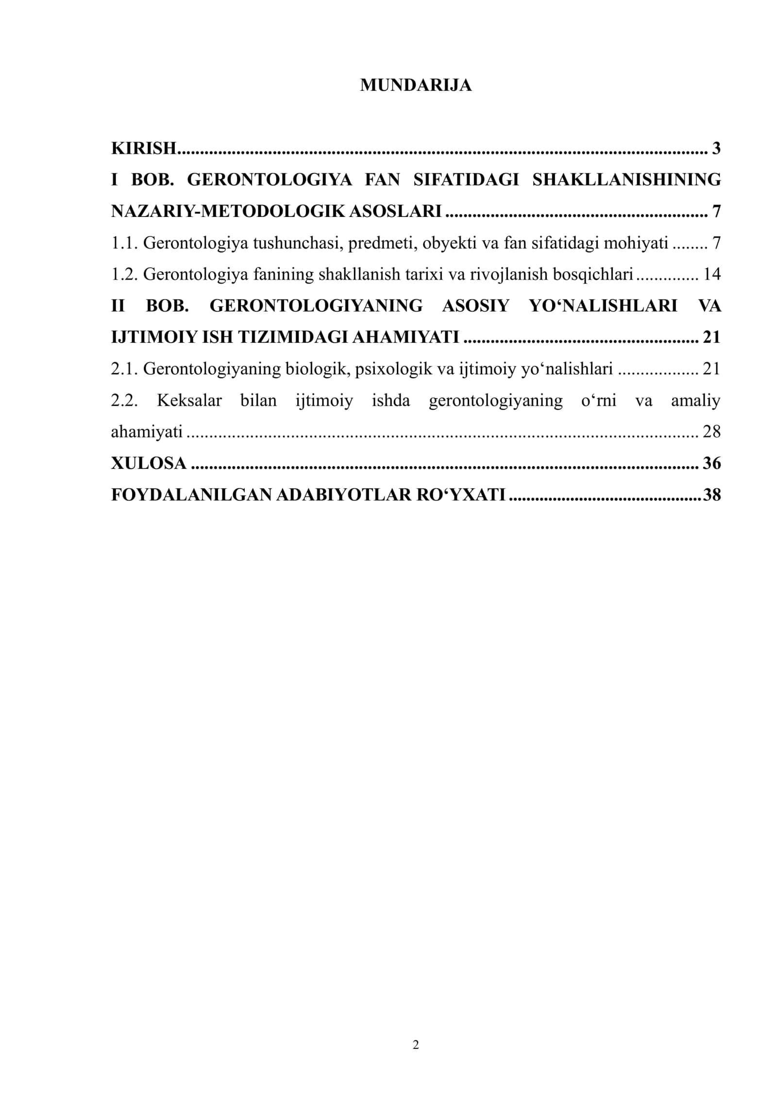 GERONTOLOGIYA FAN SIFATIDA 2