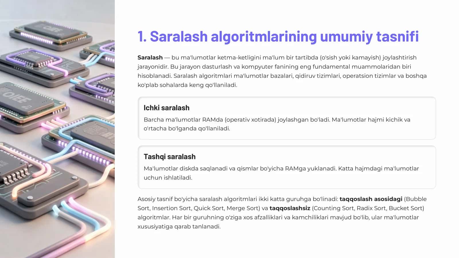 14-ma'ruza. Saralash usullari 2