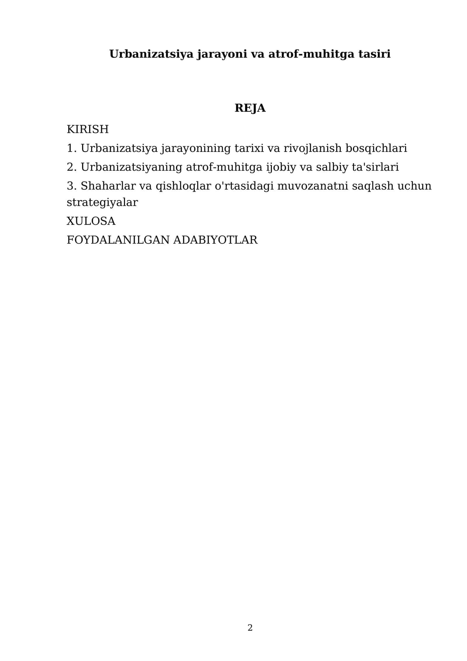 Urbanizatsiya jarayoni va atrof-muhitga tasiri 2
