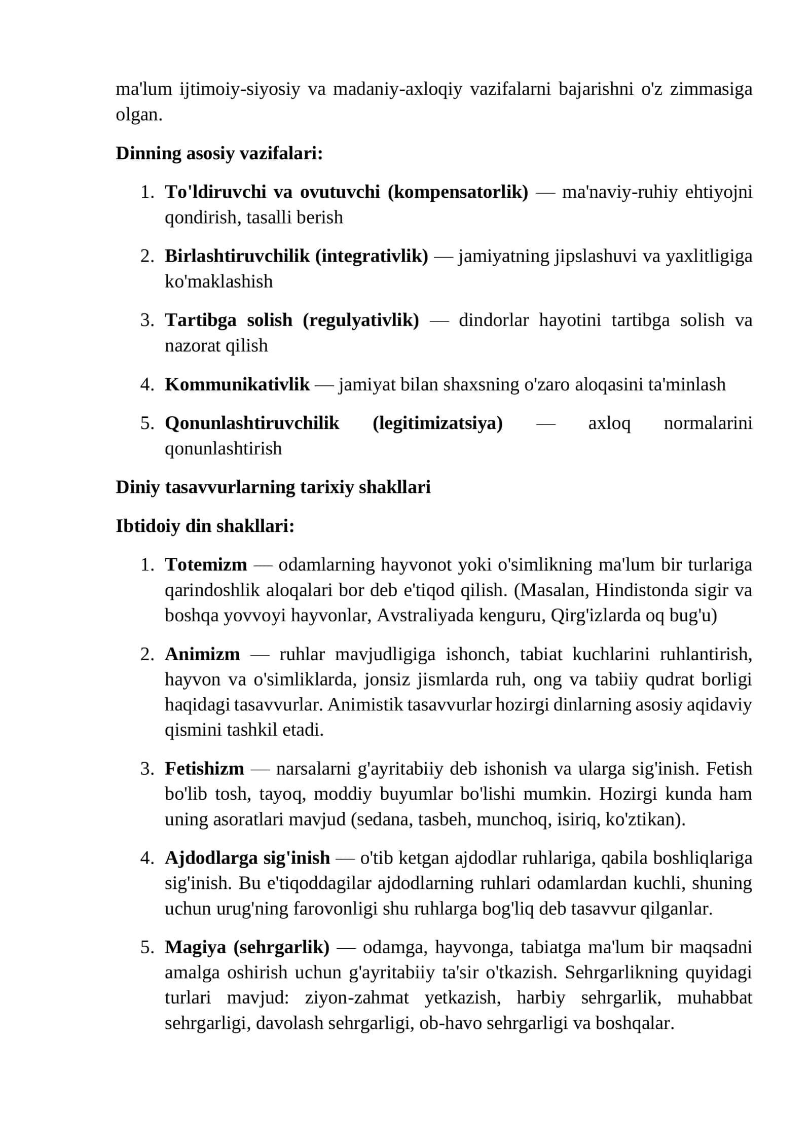 Dinshunoslik Fani va Diniy E'tiqodlar 2