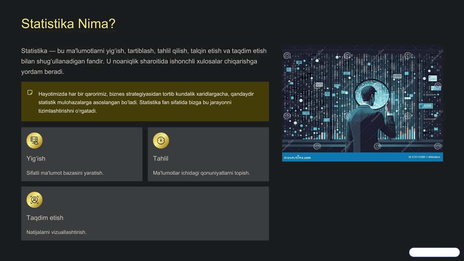 Matematik statistikaning asosiy tushunchalari 2
