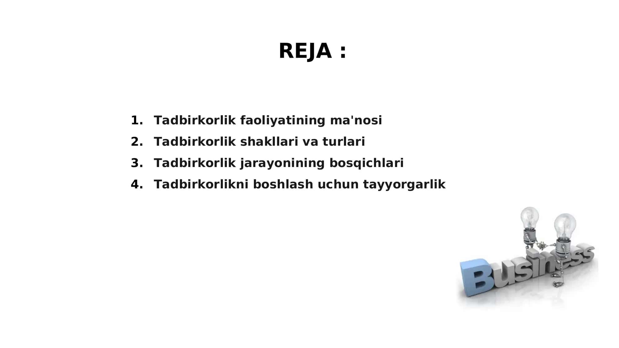 Tadbirkorlik faoliyati va 2