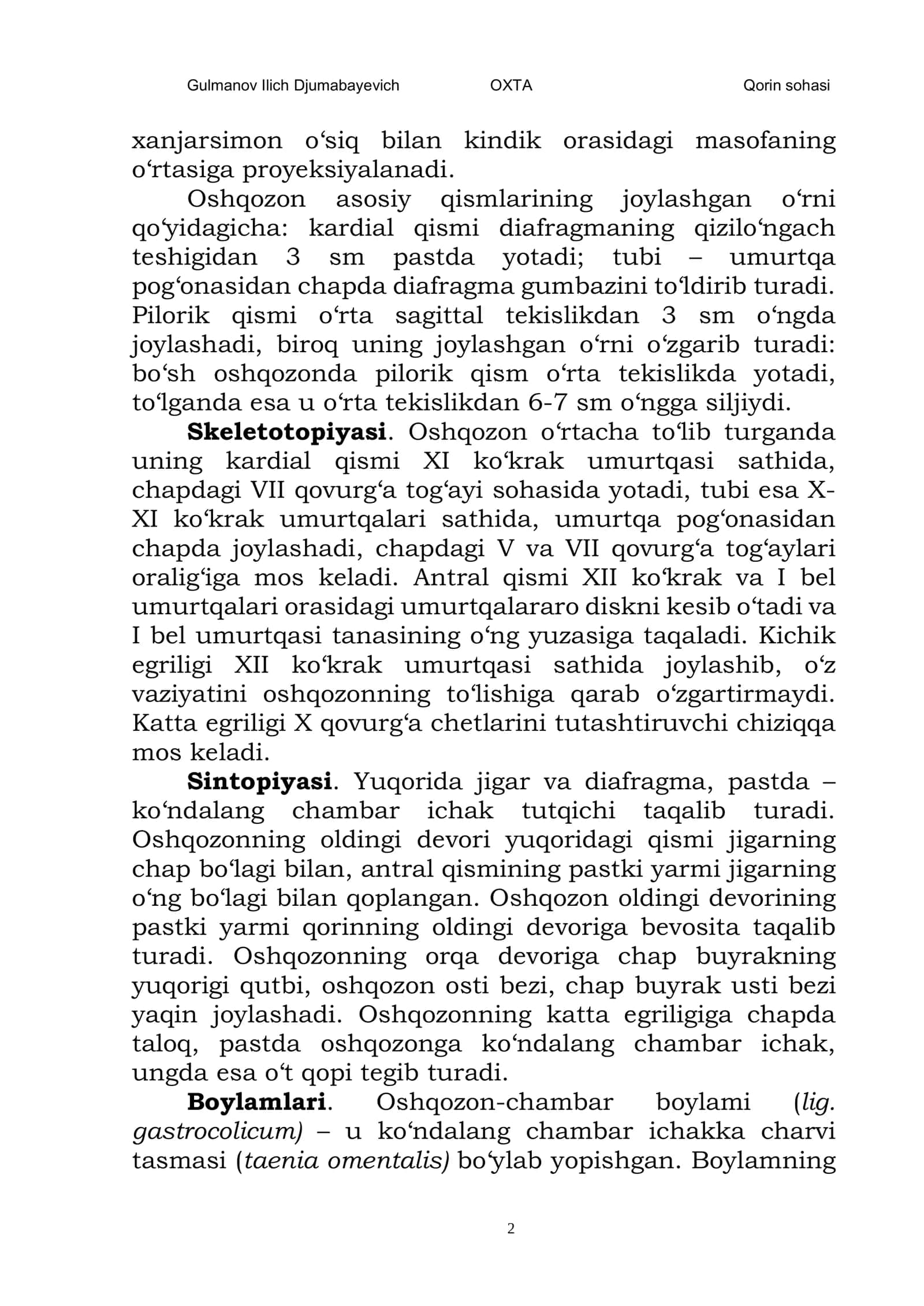 Qorin yuqori qavat topografiyasi 2