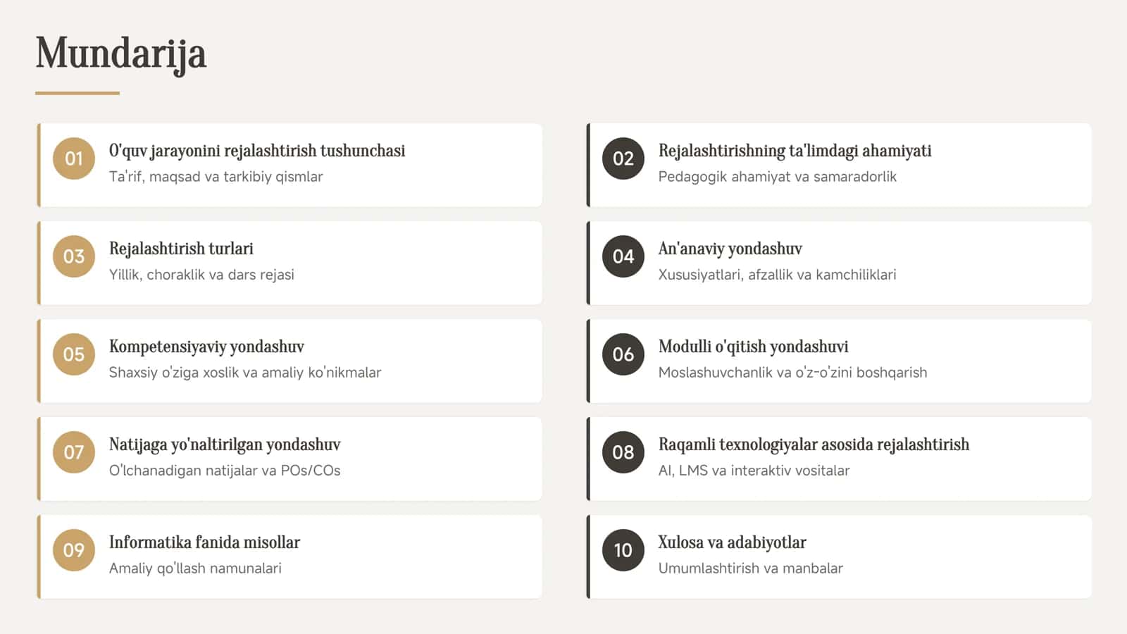 Informatika O'qitish Metodikasi 2