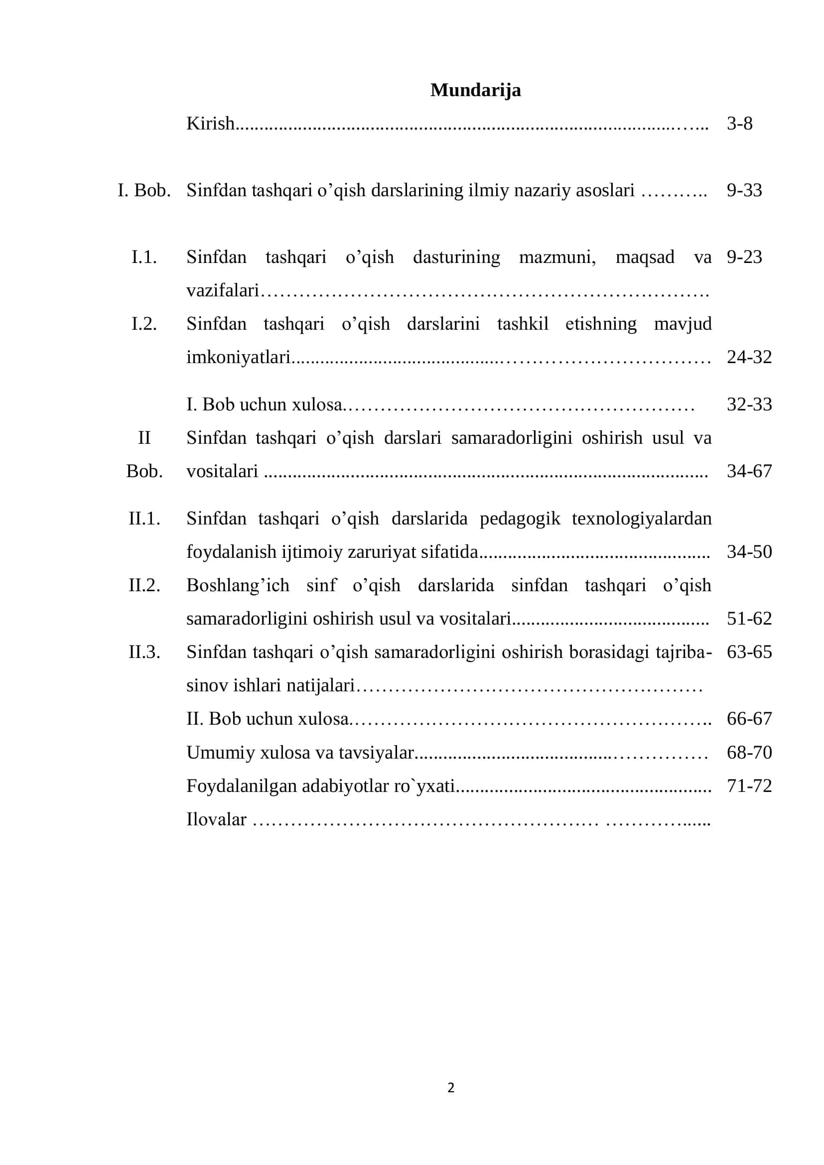 "SINFDAN TASHQARI O’QISH SAMARADORLIGINI OSHIRISH USUL VA VOSITALARI (boshlang’ich sinf o’qish darslari misolida)" 2
