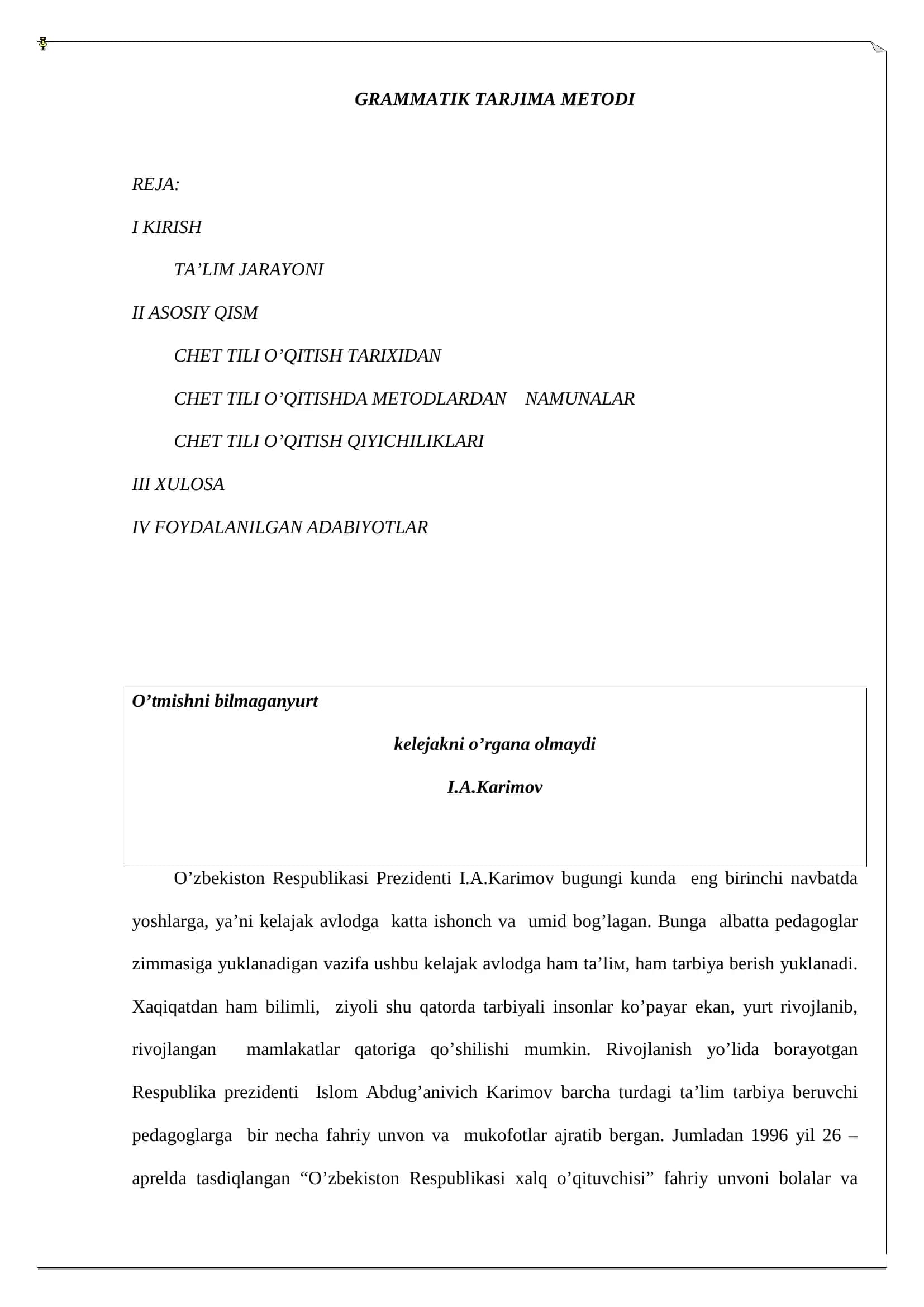 Grammatik Tarjima Metodi 2
