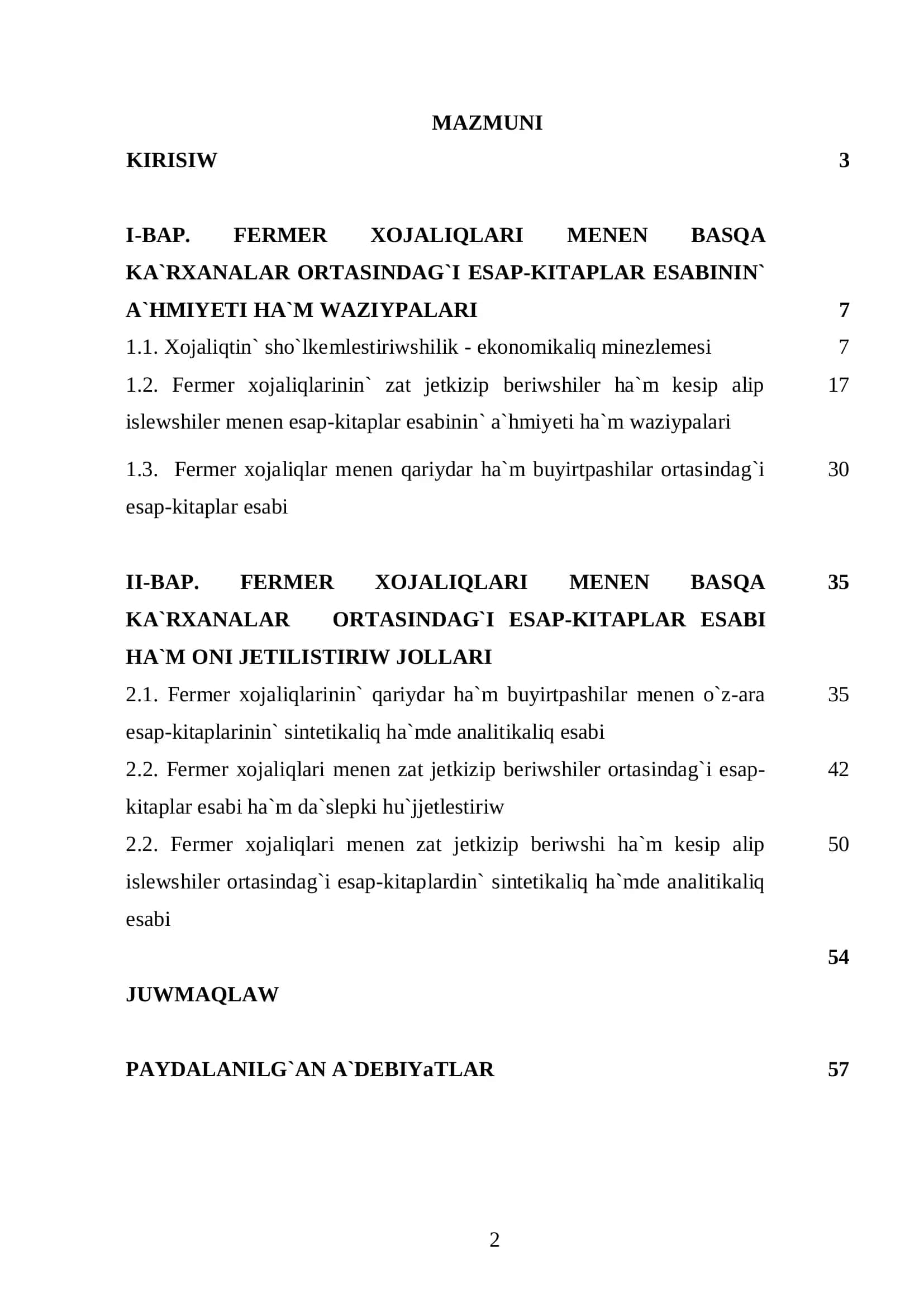 Ekonomika ha`m awil xojalig`in basqariw» kafedrasi 2