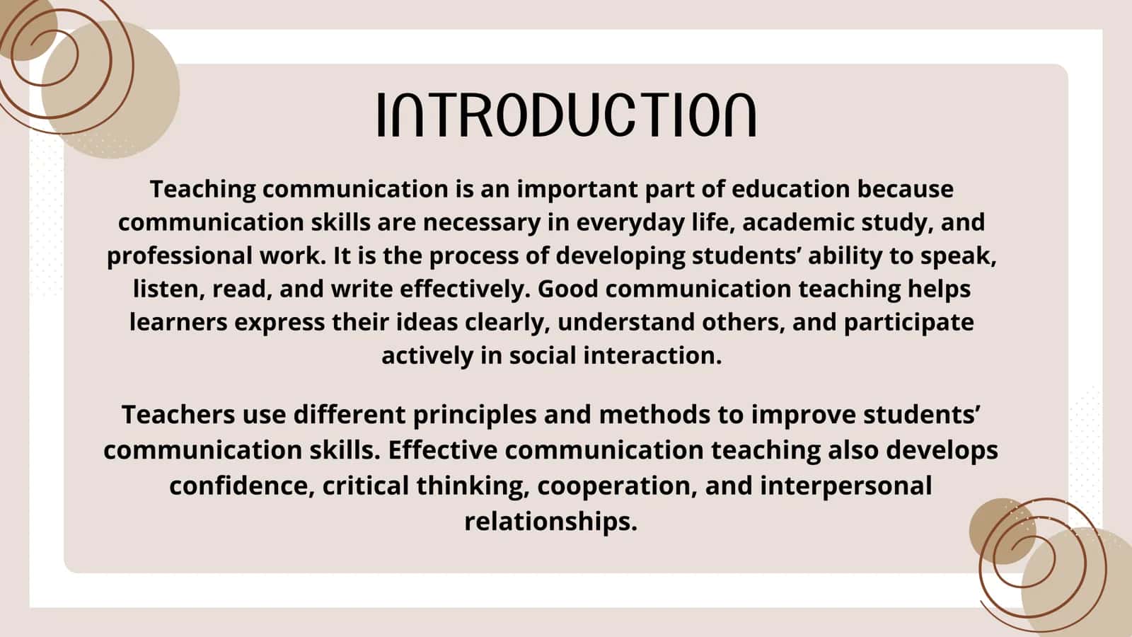 Principles of Teaching Communication 2