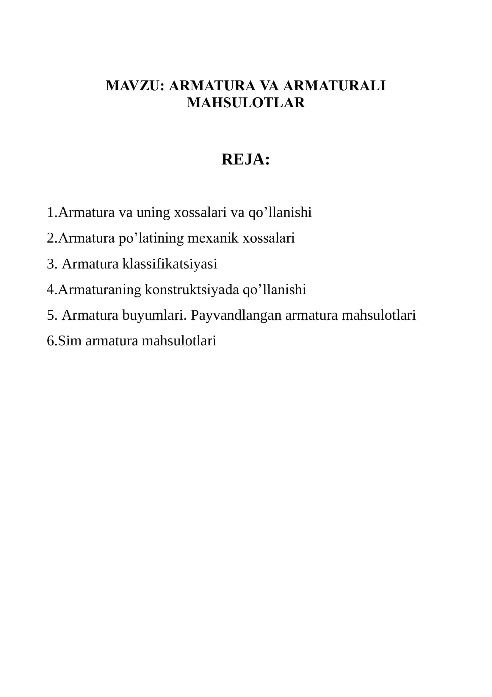ARMATURA VA ARMATURALI 2