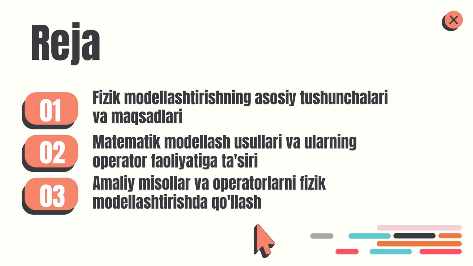 Operator faoliyatini fizik modellashtirish 2