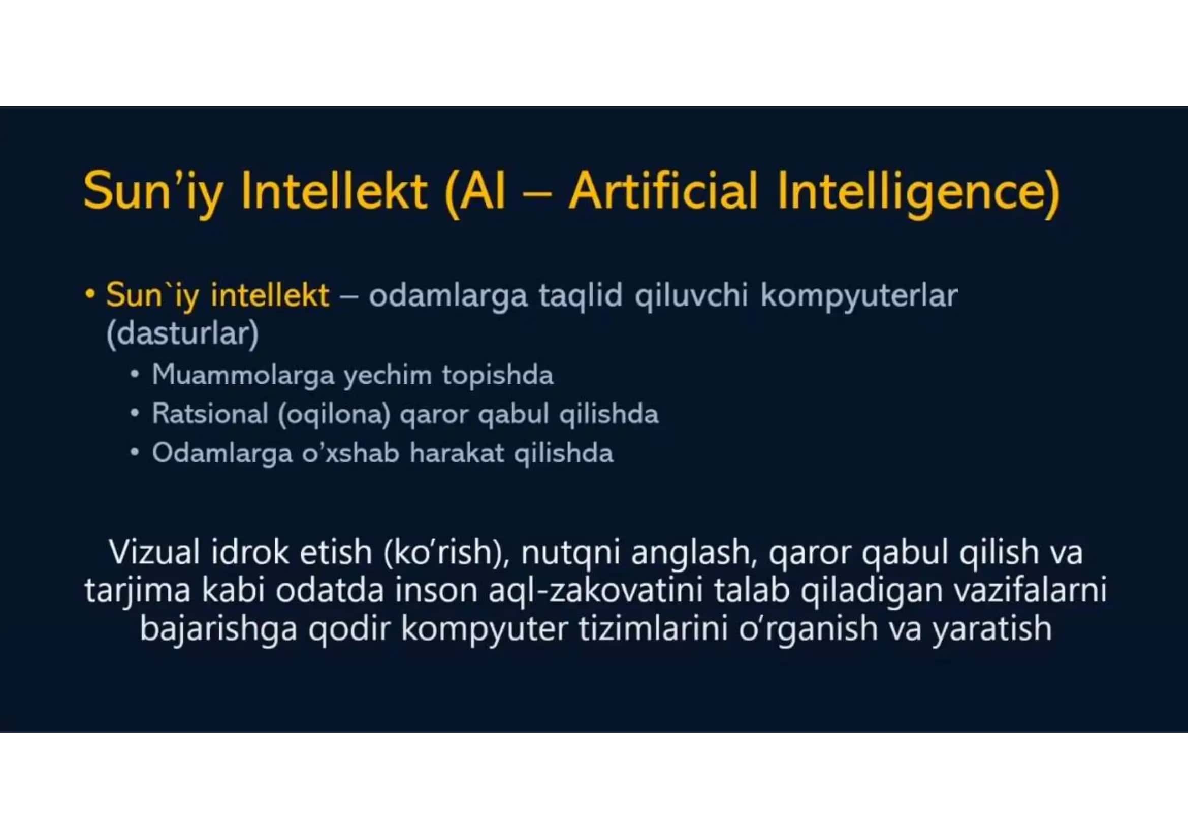 Mashinali o`qitish (Machine learning) 2