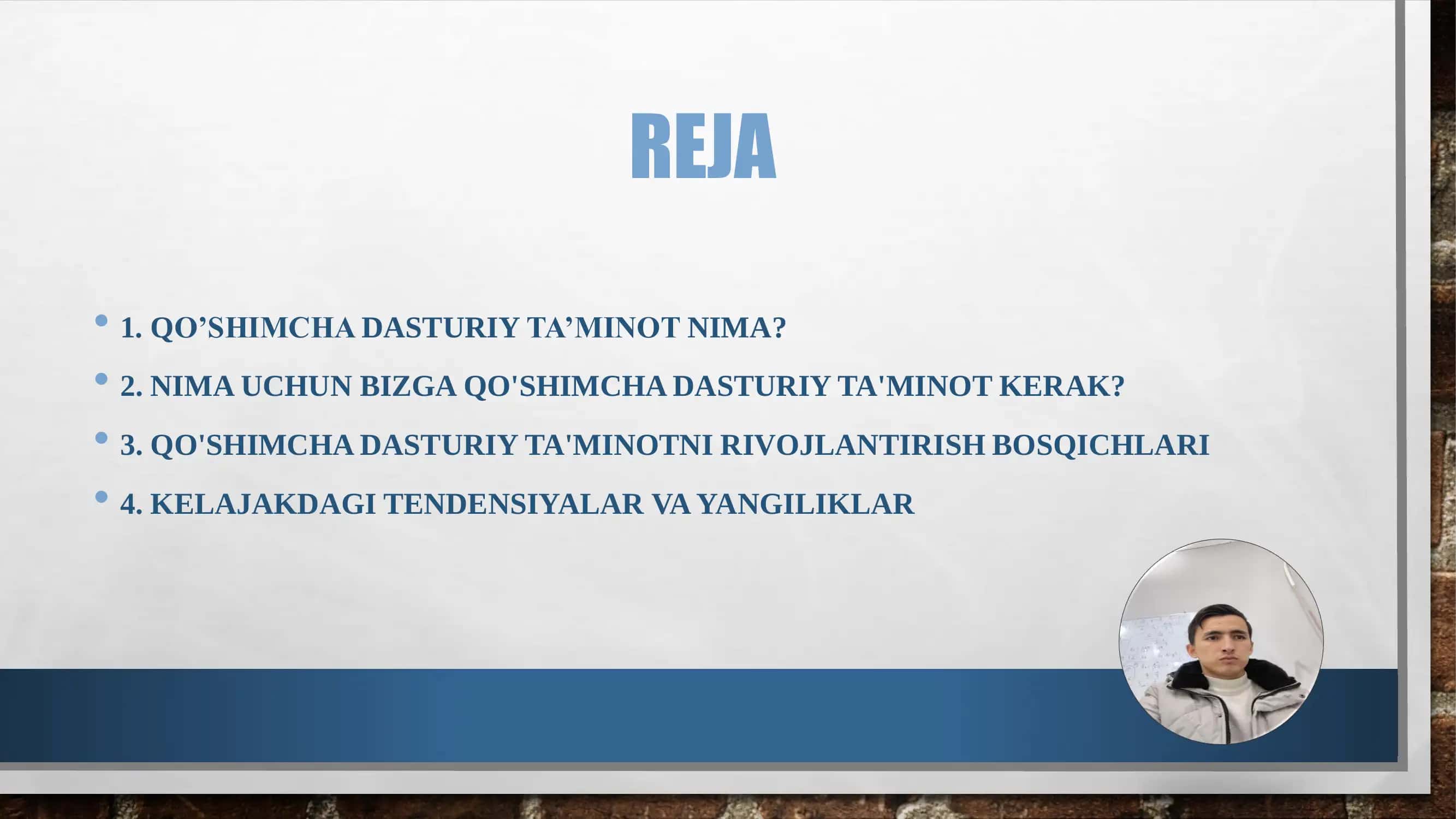 QO‘SHIMCHA DASTURIY TA’MINOT 2