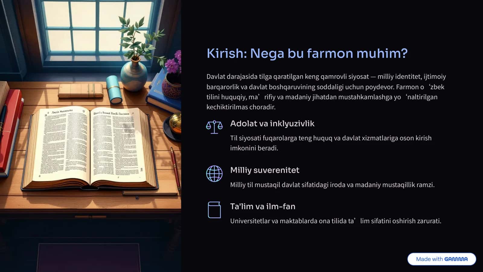 O'zbek tilining davlat tili sifatidagi nufuzi va mavqei 2