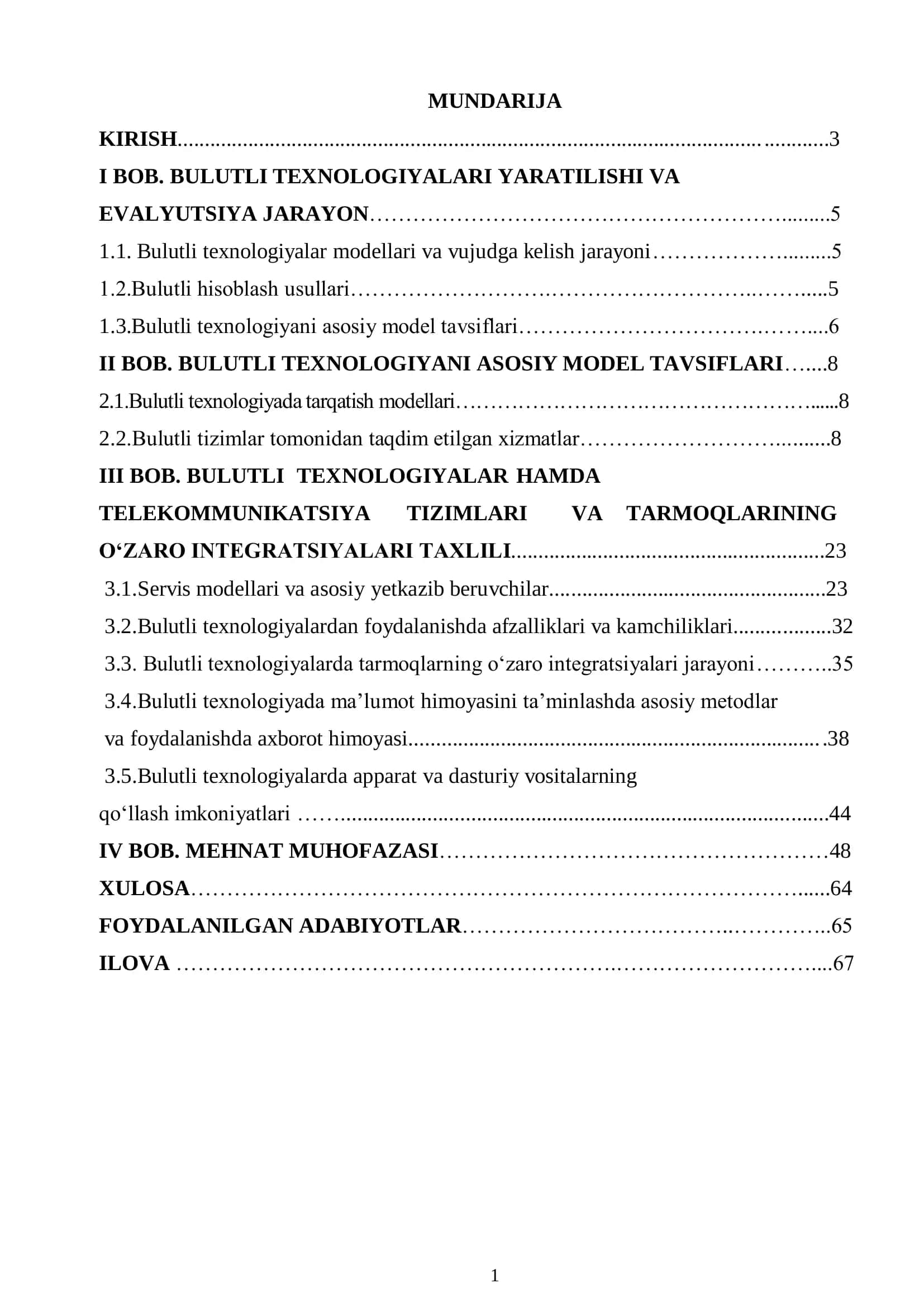 Bulutli texnologiyalar hamda telekommunikatsiya tizimlari va tarmoqlarining o’zaro integratsiyalari tahlili 2
