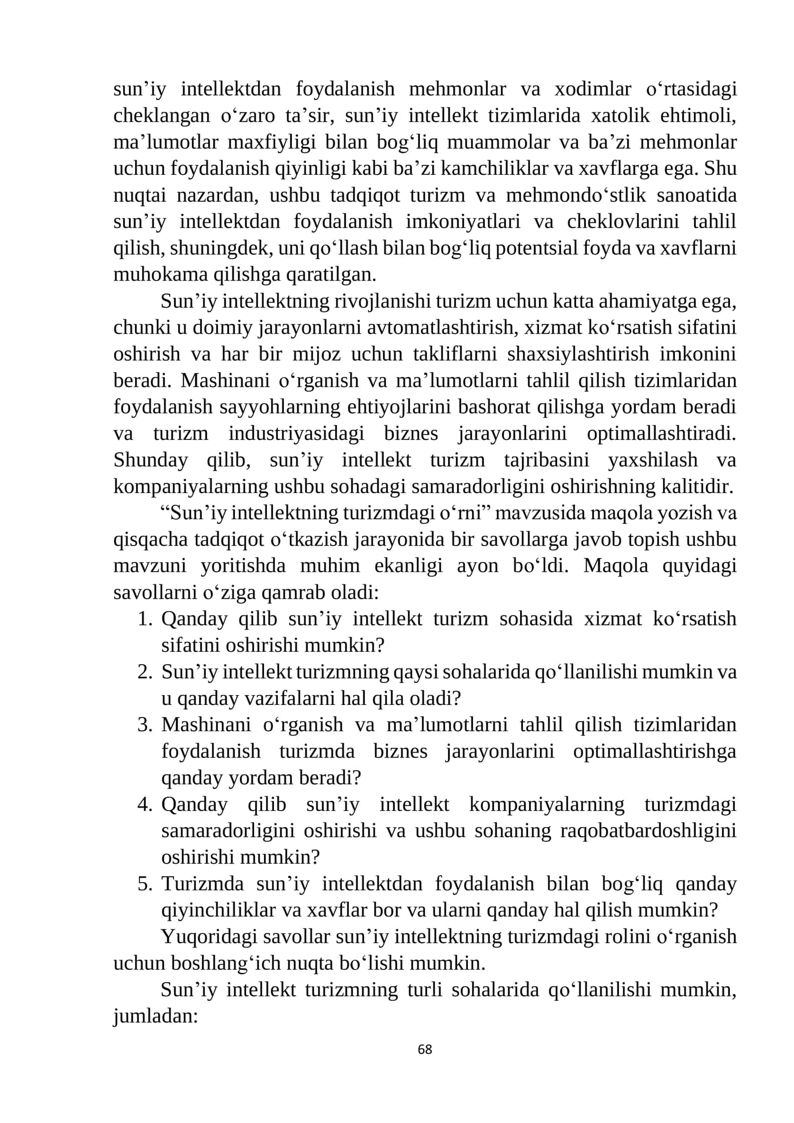 Sun’iy intelekt va Raqamli Texnologiyalar Turizmda 2