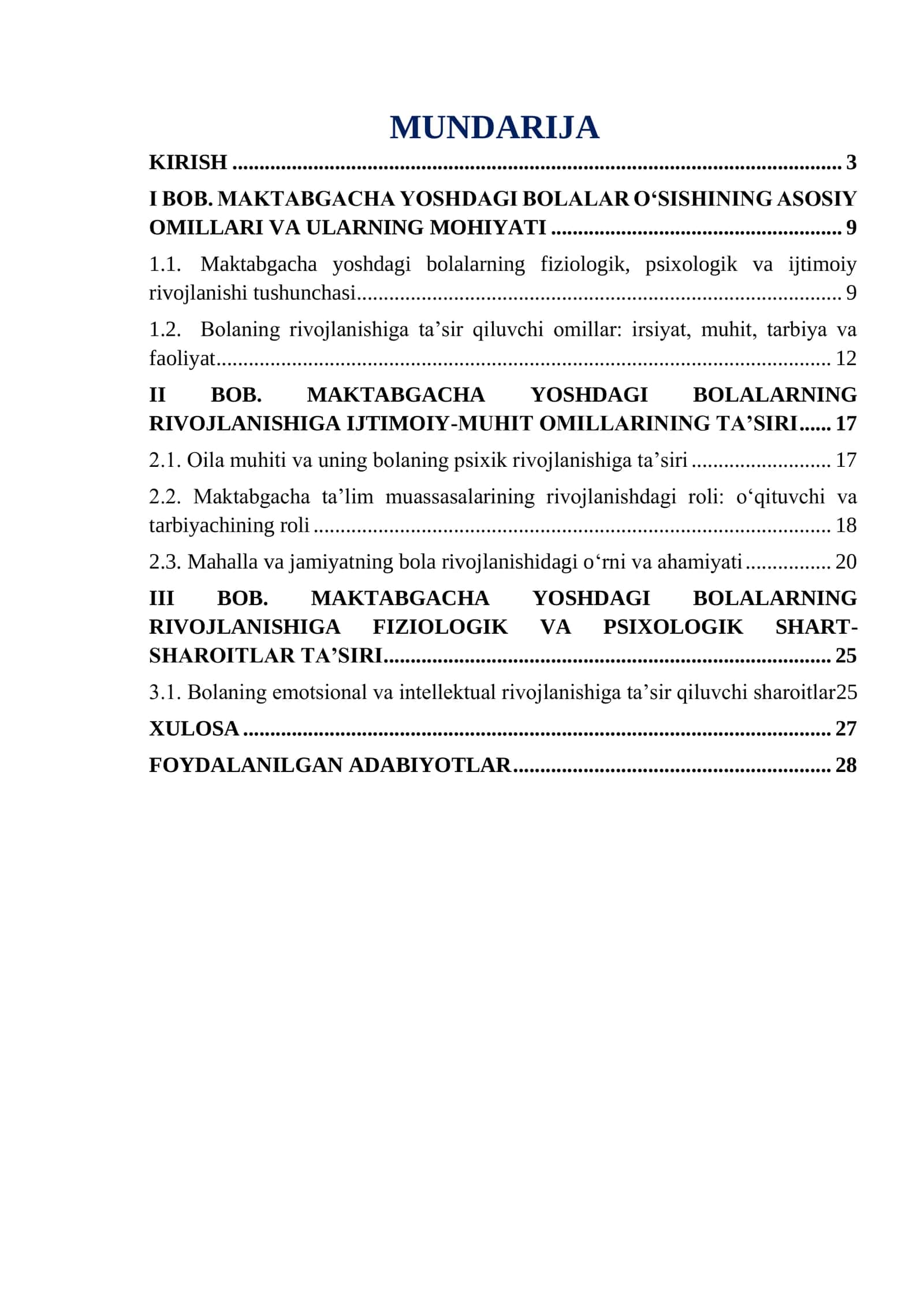 Maktabgacha yoshdagi bolalar o‘sishining umumiy shart-sharoitlari 2