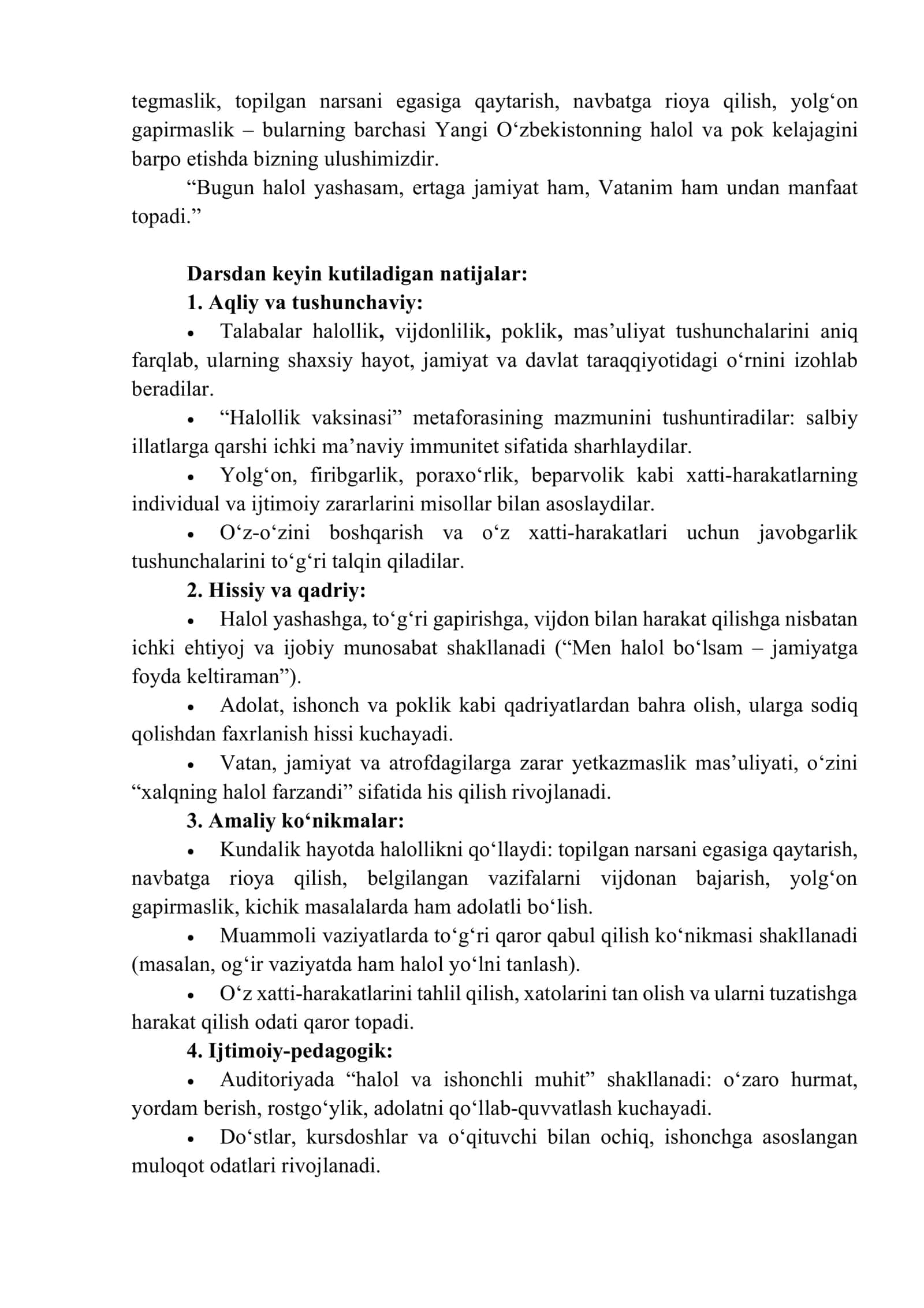 “Halollik vaksinasi”. dars ishlanma 2