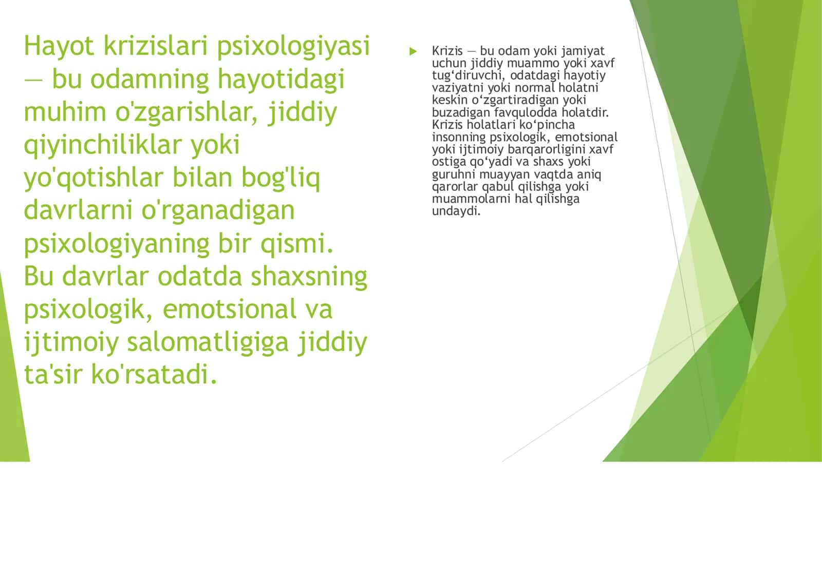 Hayot krizislari psixologiyasi 2
