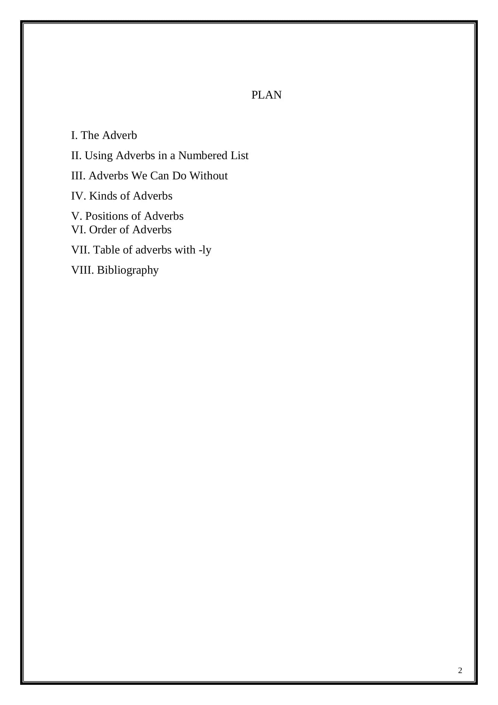 Table of adverbs with -ly 2