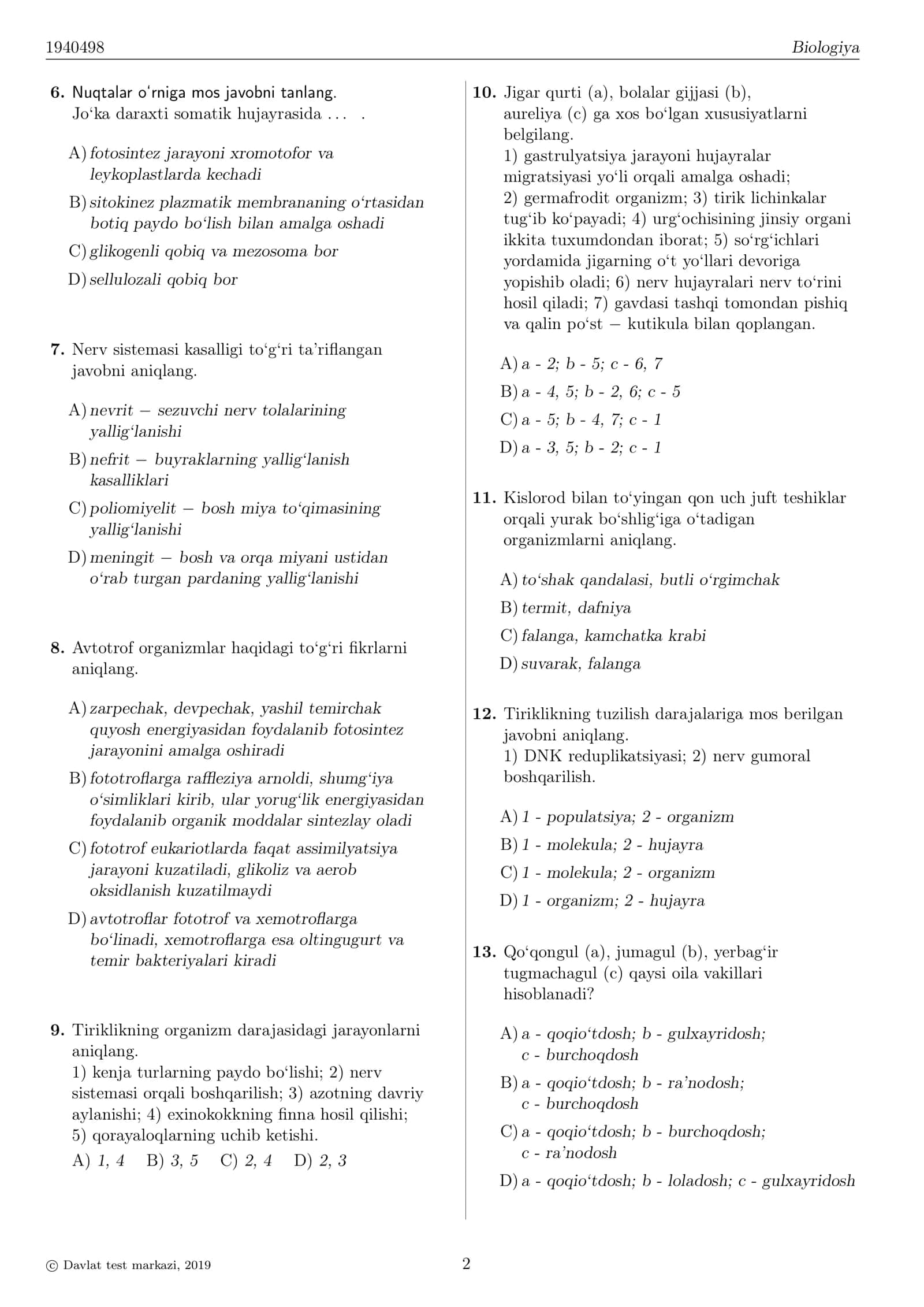 Biologiya 2