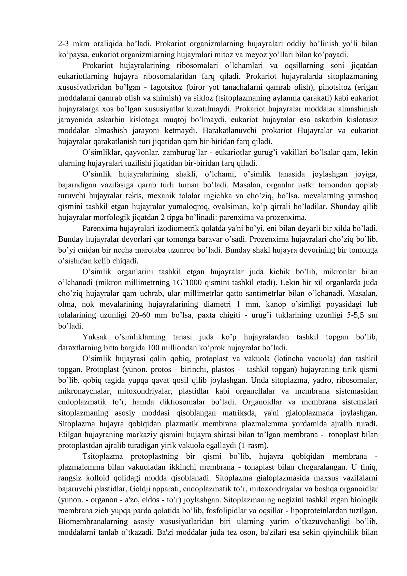 O‘simlik hujayrasi 2