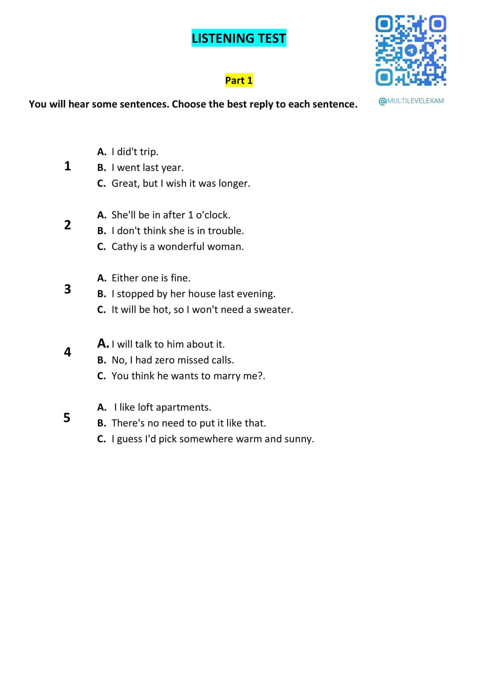 Multilevel Full Mock Test 5 2