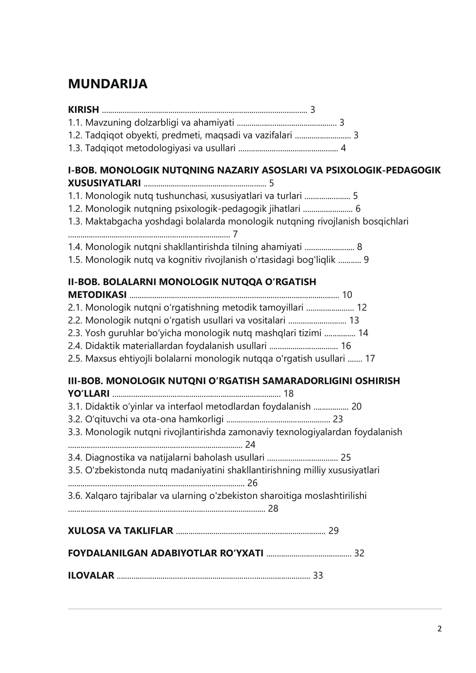 BOLALARNI MONOLOGIK NUTQGA O’RGATISH 2