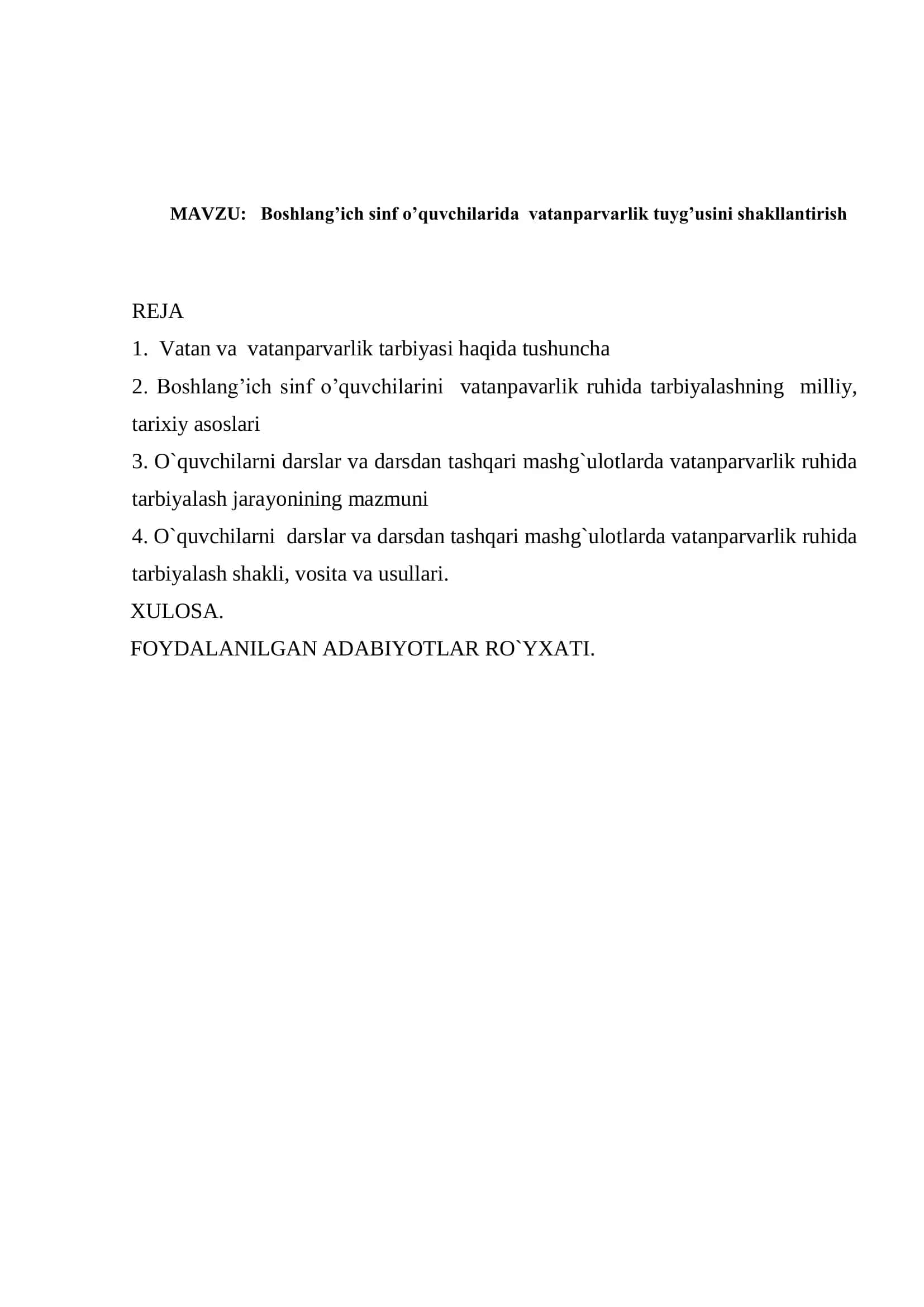 Vatanparvarlik Tuyg'usi Metodikasi 2