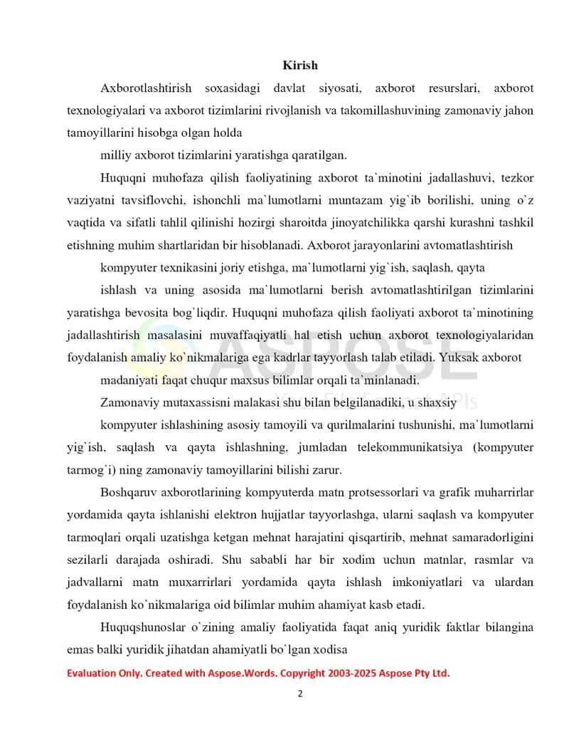 Axborot xavfsizligini ta`minlash masalalari 2
