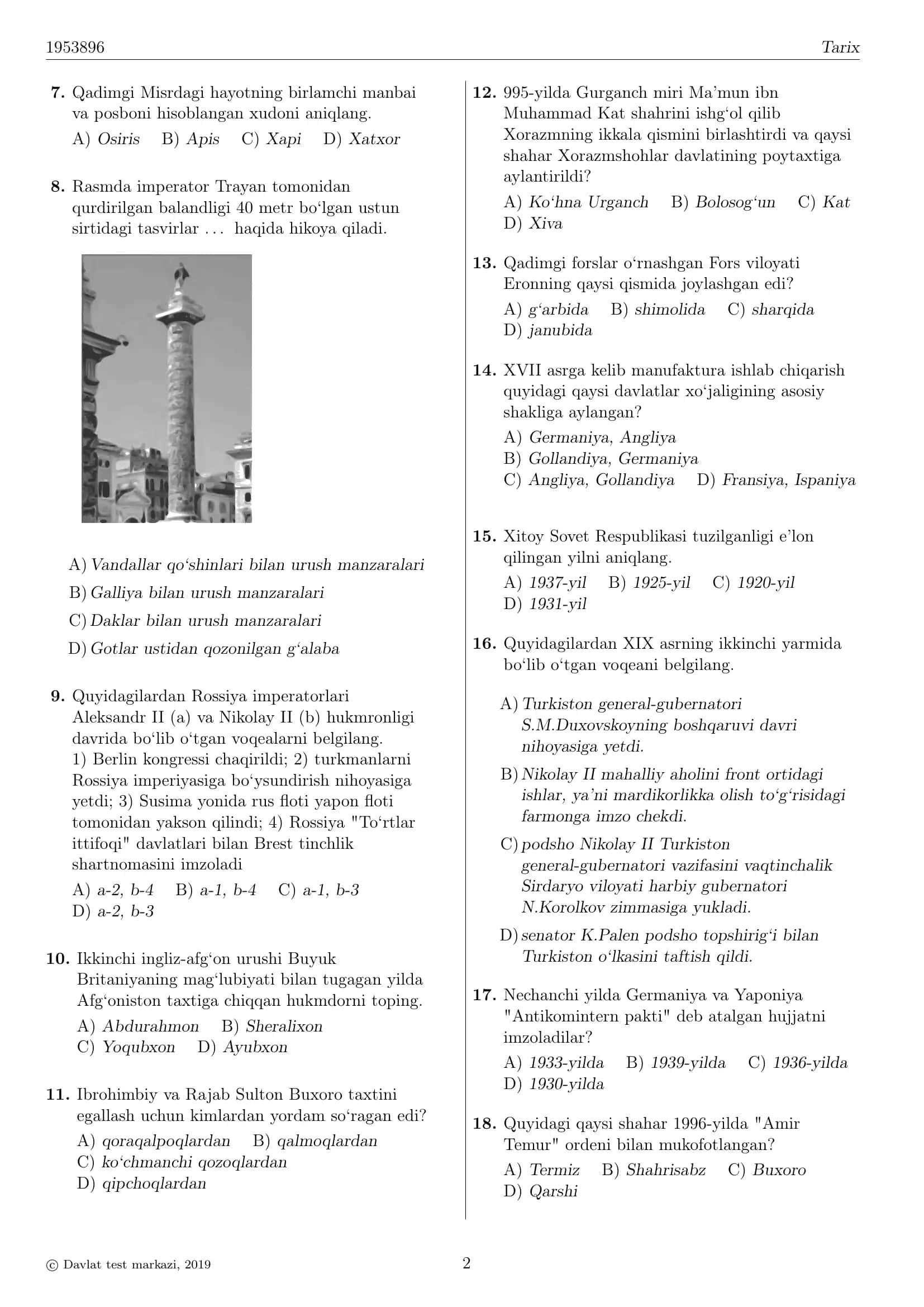 TEST VARIANTI RAQAMI: 1953896 2