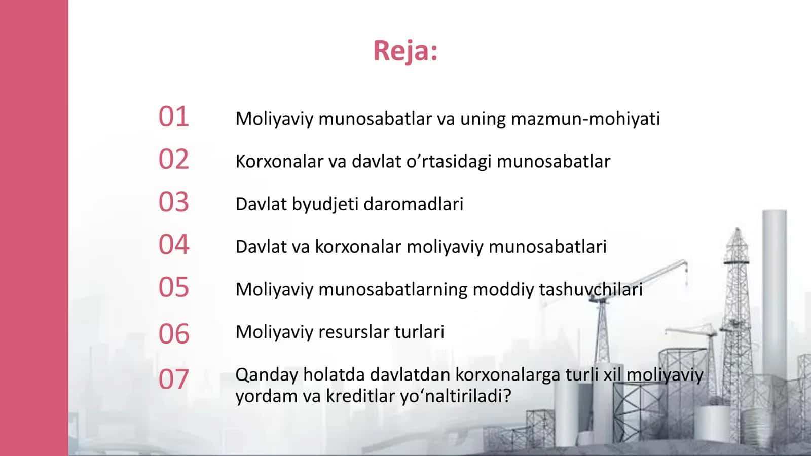 Korxonalar va davlatlar o'rtasidagi moliyaviy munosabatlar 2