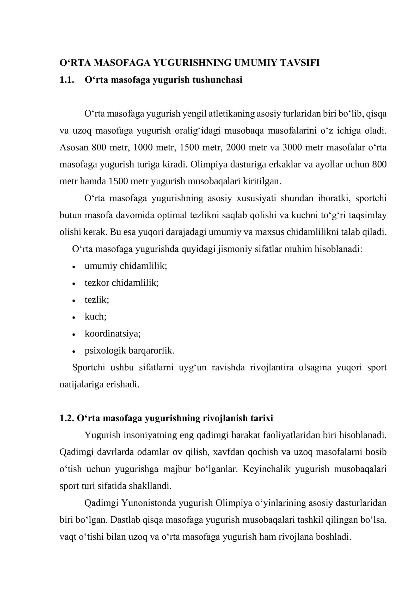 O‘RTA MASOFAGA YUGURISH METODIKASINI O‘RGATISH 2