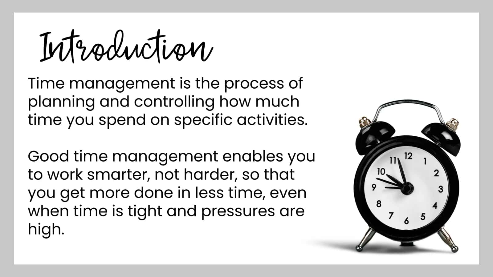 Time management and 2