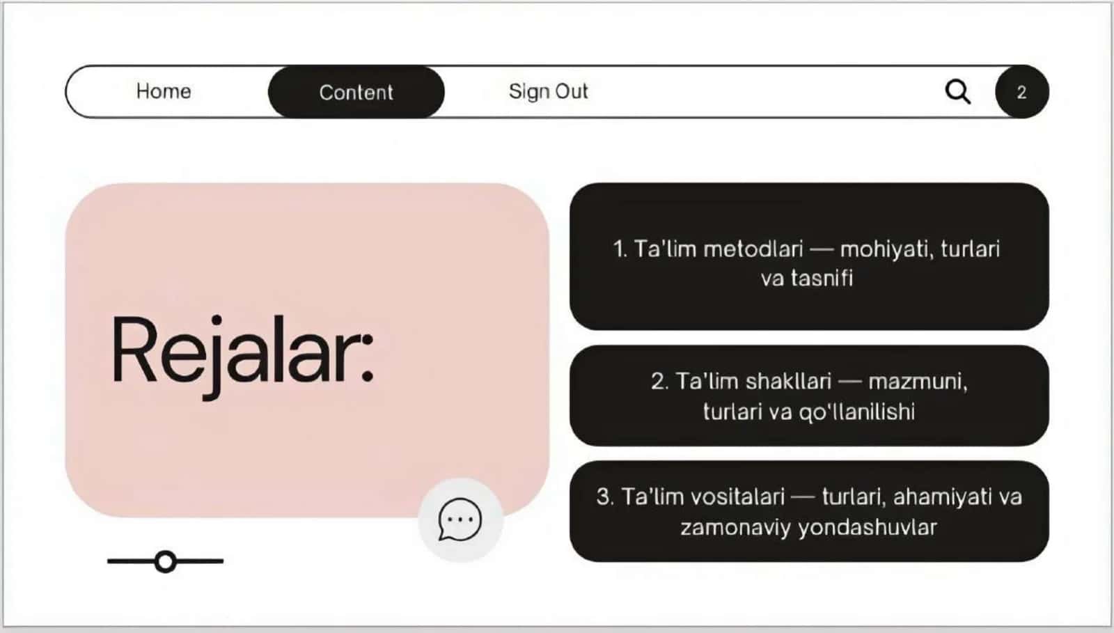 Ta’lim metodlari,
shakllari va vositalari. 2