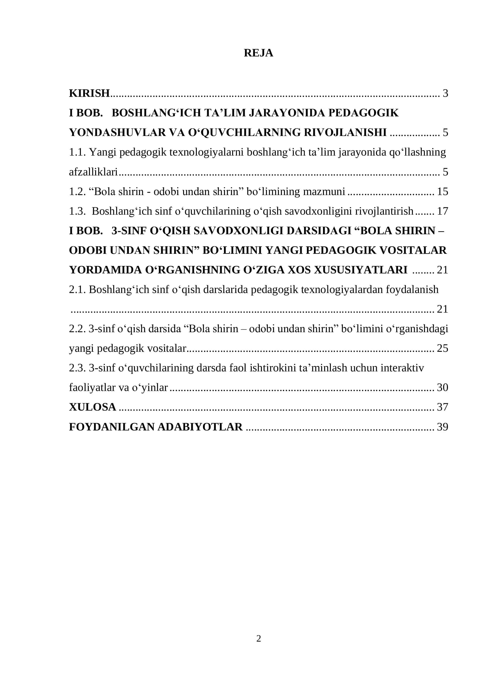 “Bola shirin - odobi undan shirin” 2