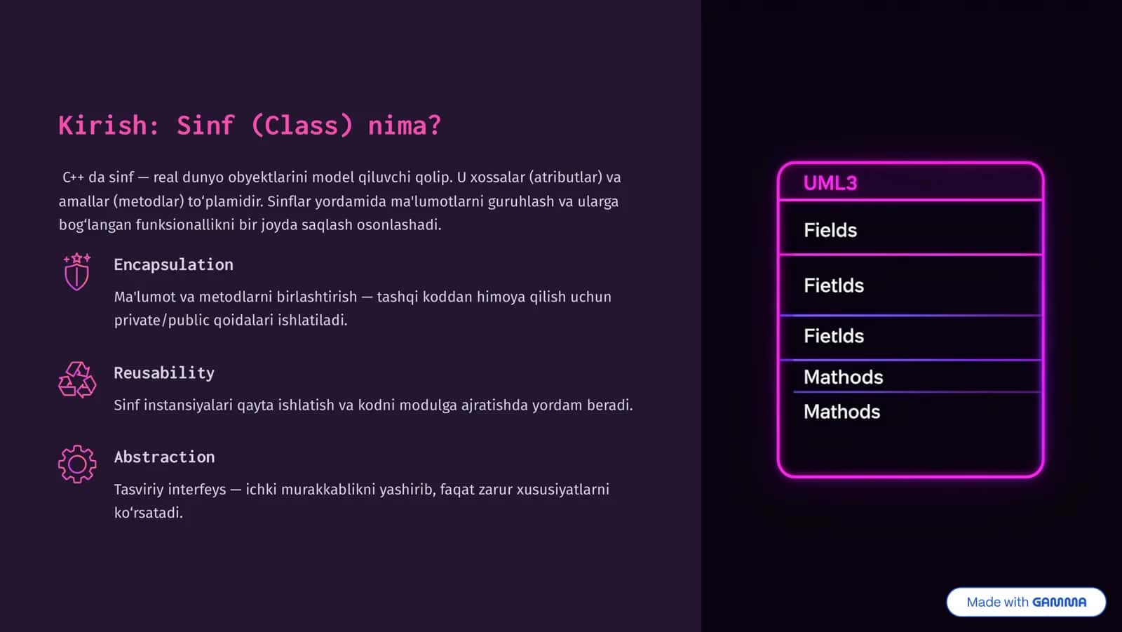 C++ da Sinf Qurilishi va Obyektlar Massivi 2