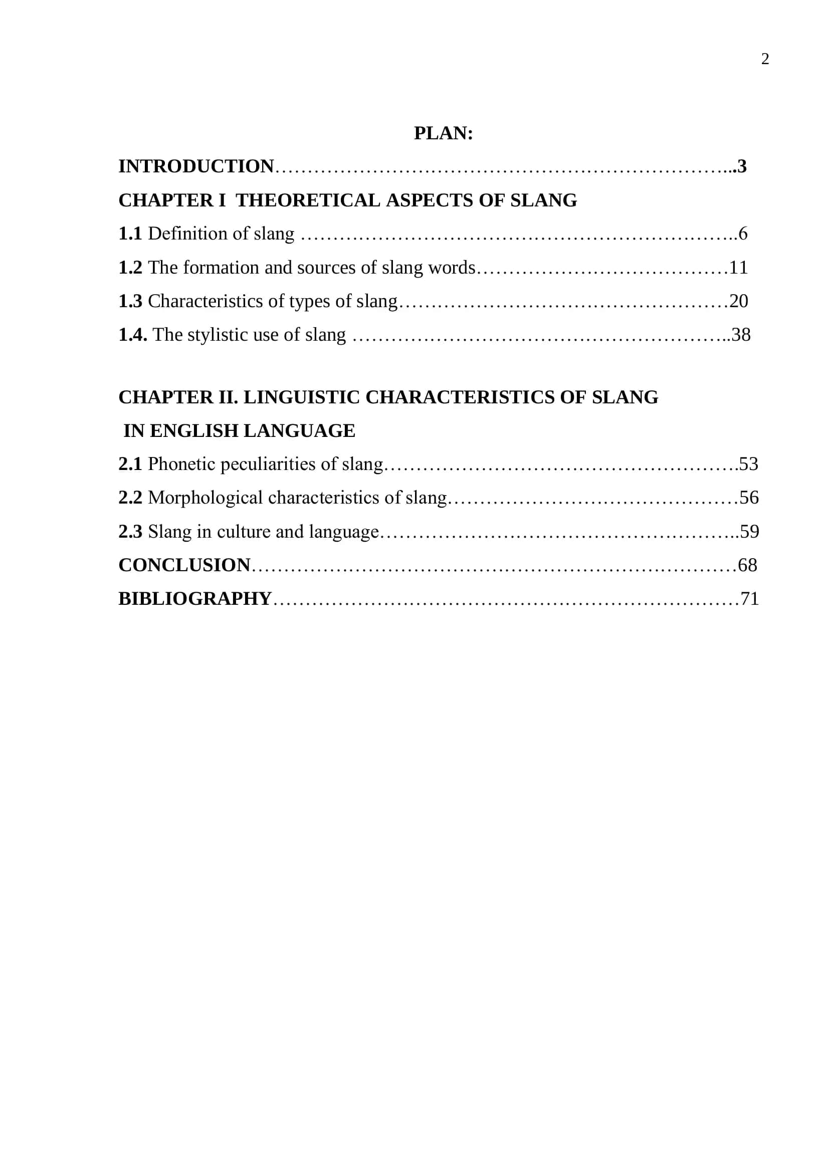 QUALIFICATION PAPER ON THE USAGE OF SLANG IN MODERN ENGLISH 2