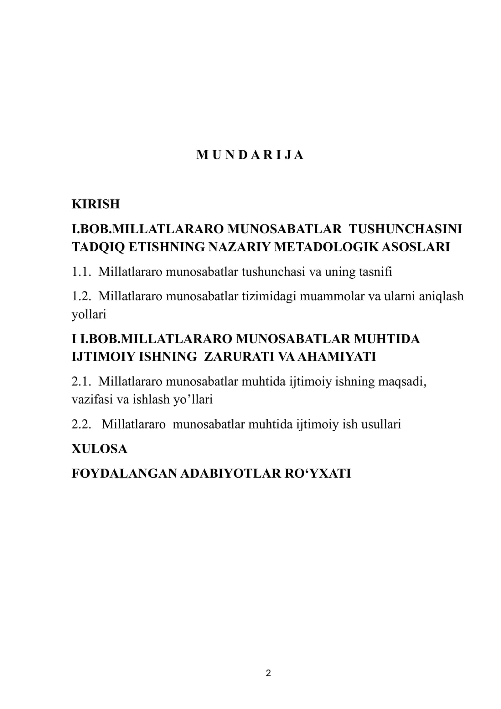 Millatlararo munosabatlar muhtida ijtimoiy ishi 2
