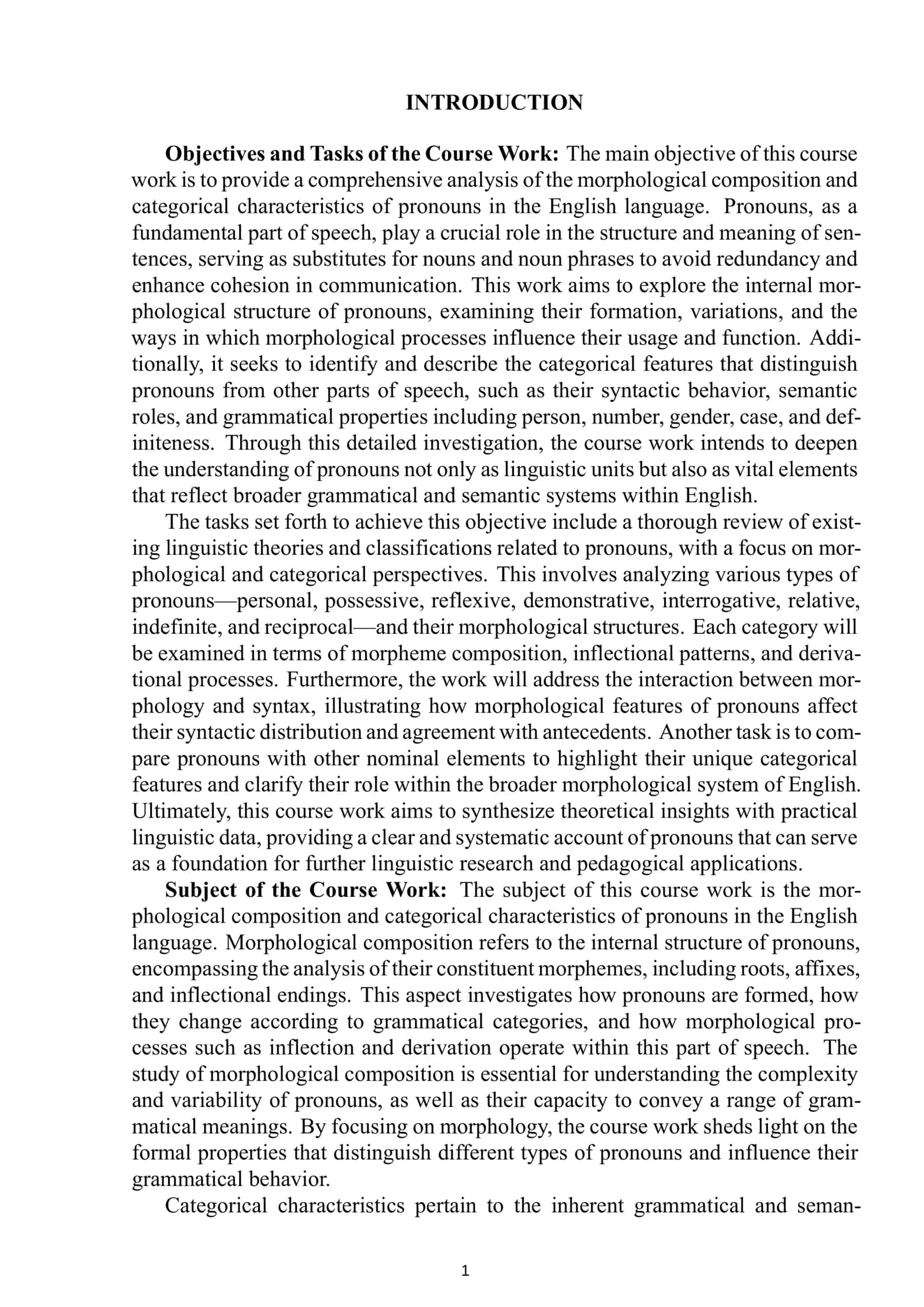 Morphological Features of Pronouns 2