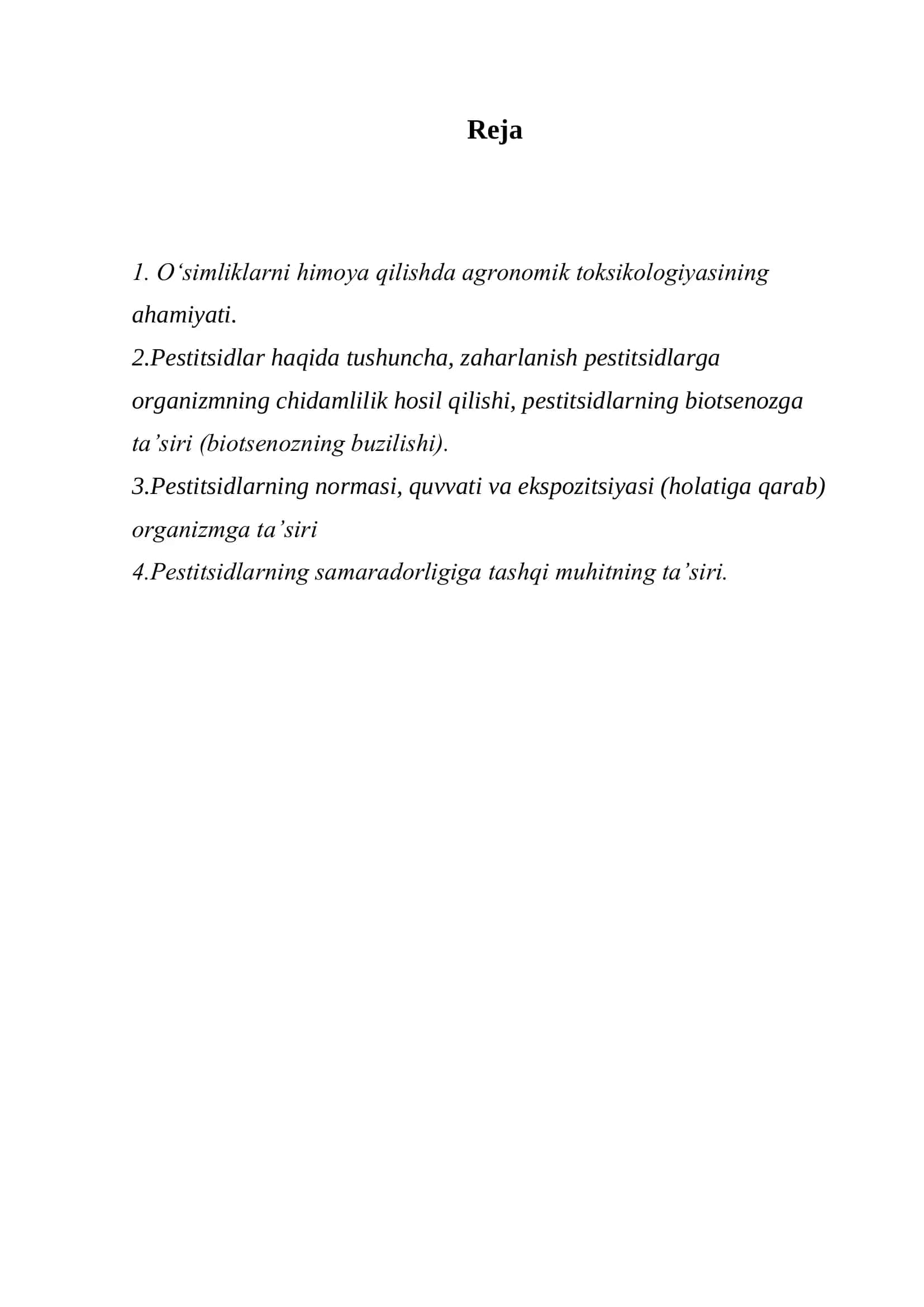 Agronomik toksikologiya asoslari 2