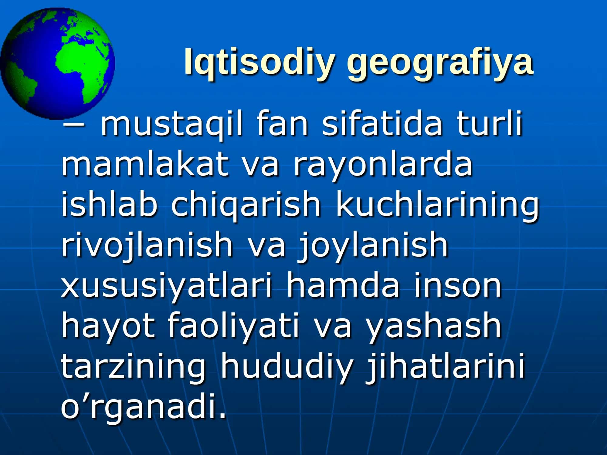 Iqtisodiy geografiya va ekologiya 2