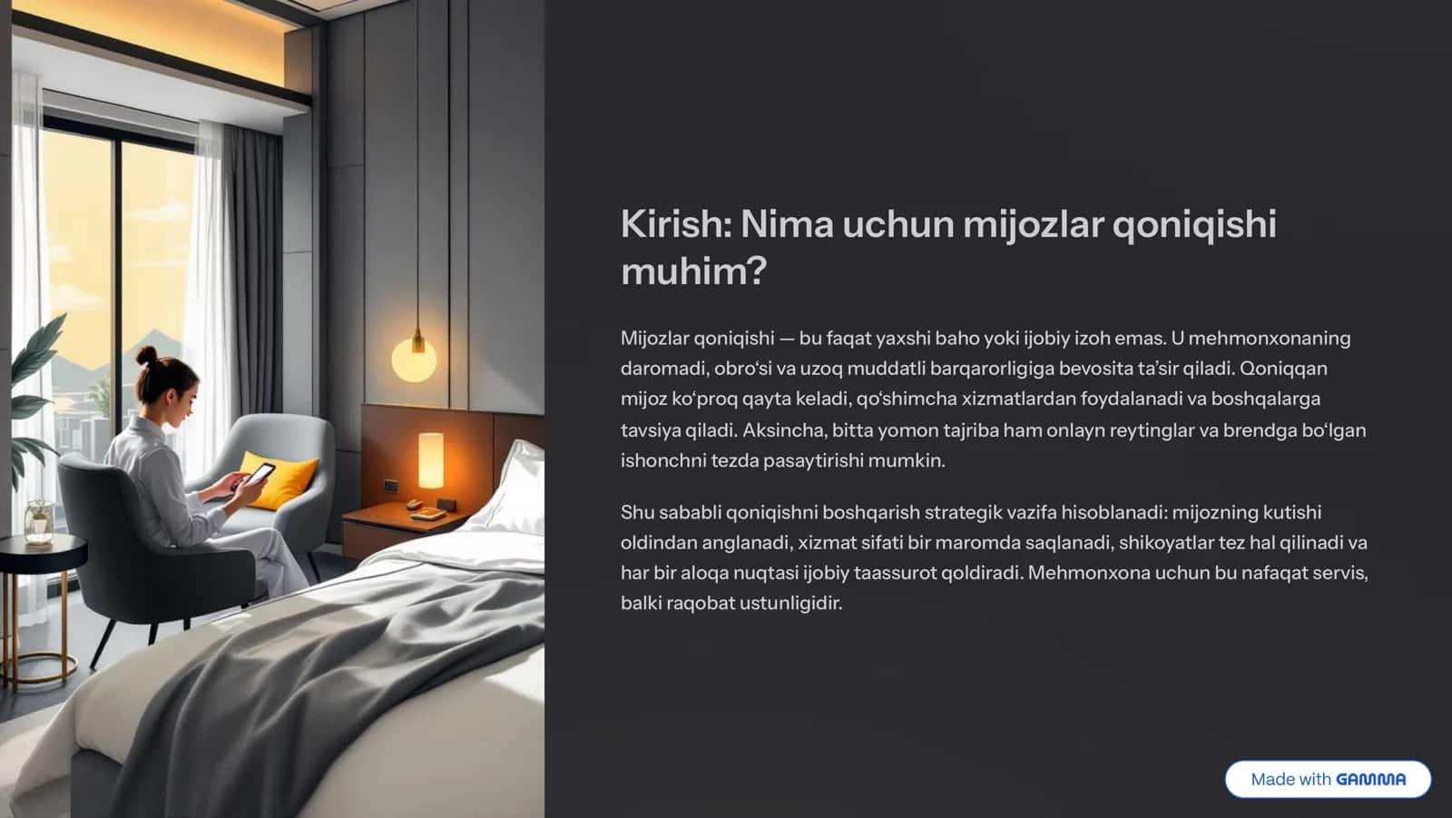 Mehmonxonada mijozlar qoniqishini boshqarish usullari 2
