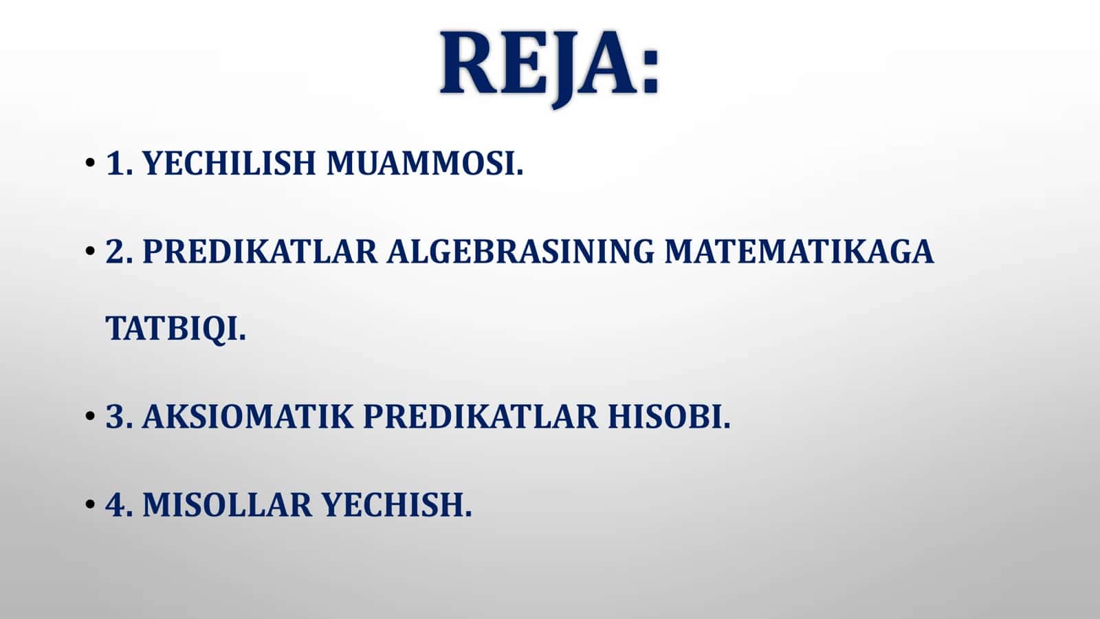 Predikatlar hisobining aksiomalari sistemasi 2